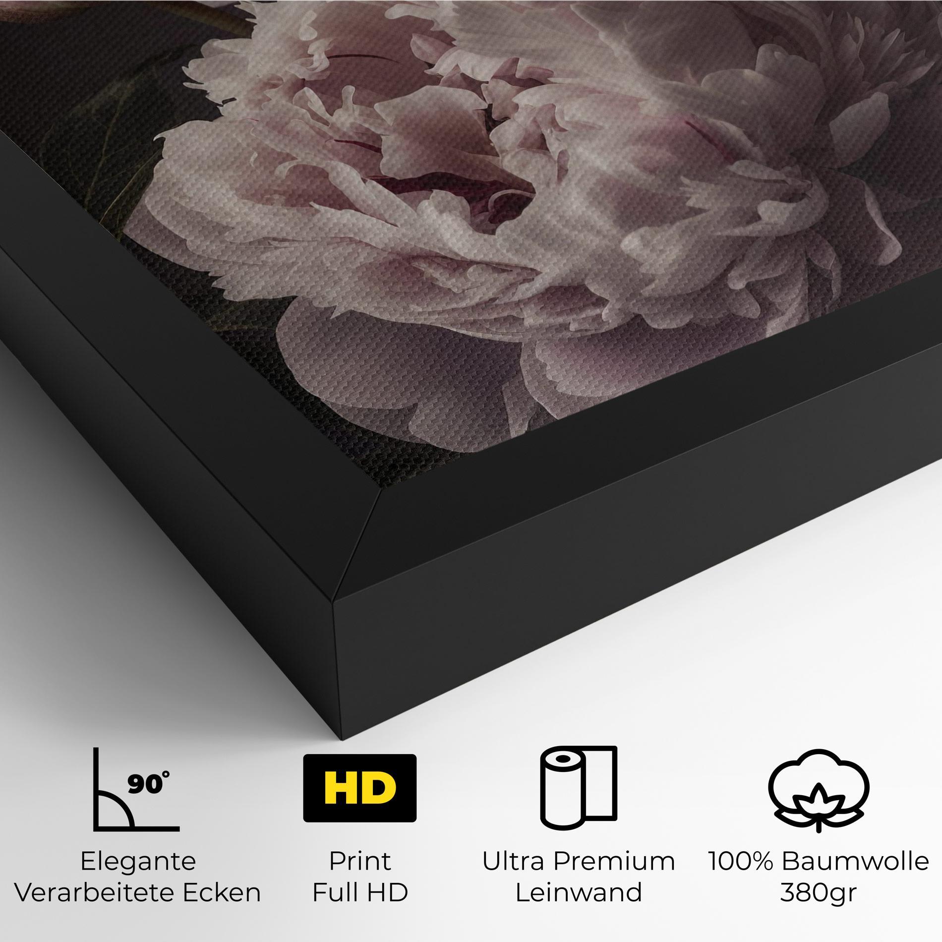 Leinwandbild Grey Pastel Pink Peony mockup 4