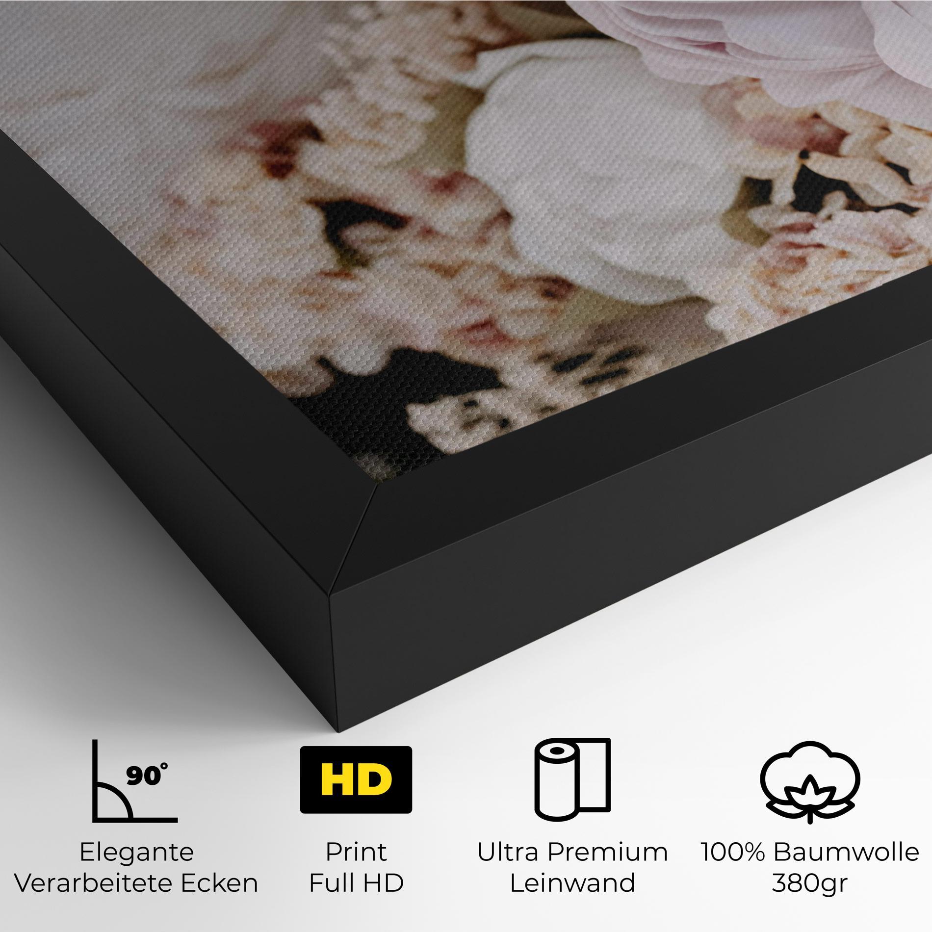 Leinwandbild Grey Peony Bouquet mockup 4