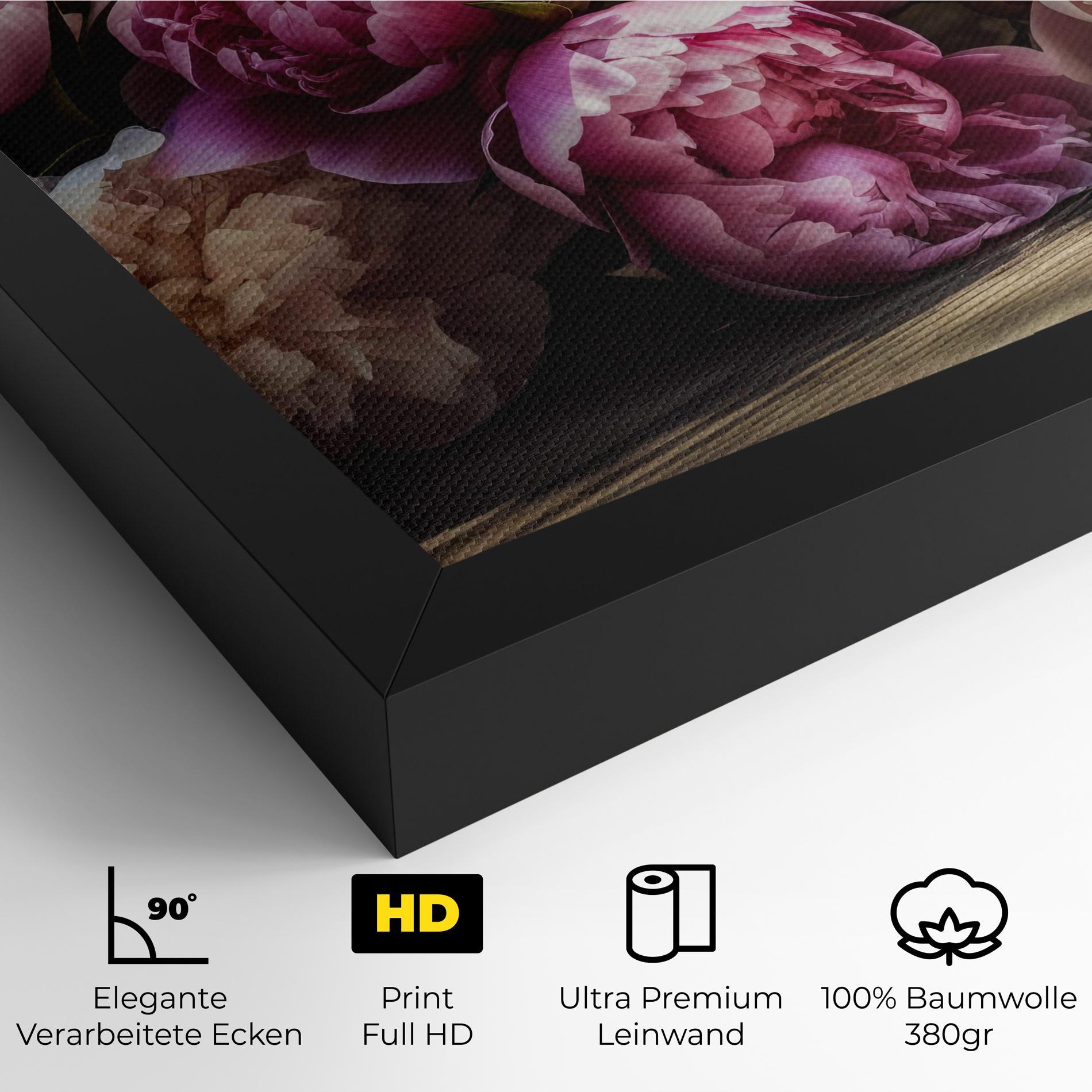 Leinwandbild Peonies On The Table mockup 4