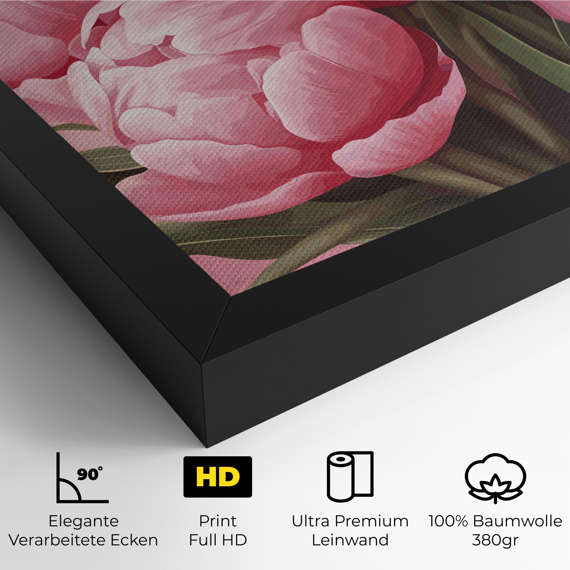 Leinwandbild Peony On Pink mockup 4