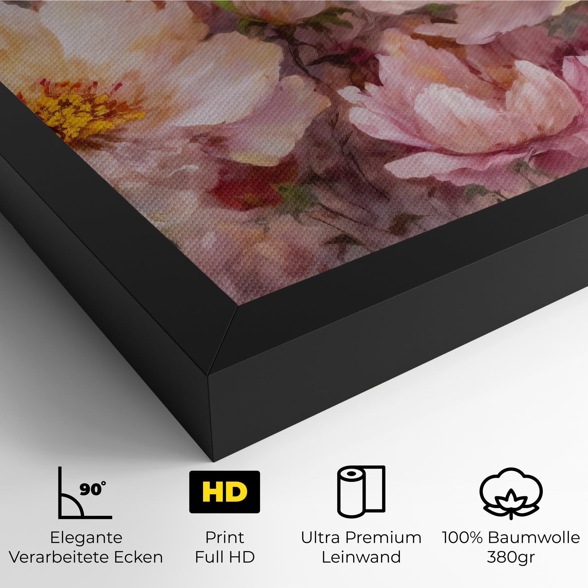 Leinwandbild Peony Painting Art mockup 4