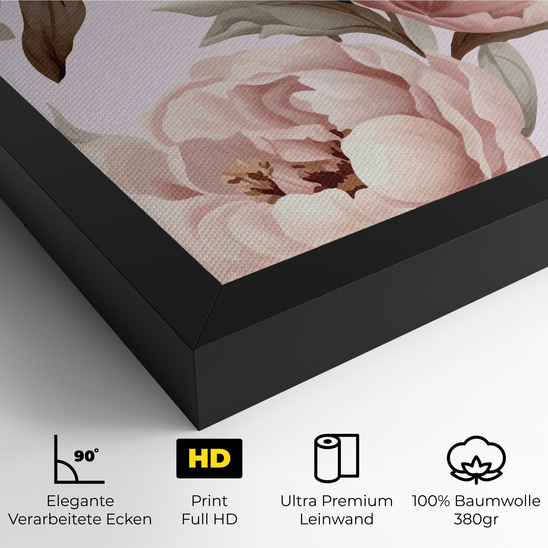 Leinwandbild Pink Peony Buds mockup 4