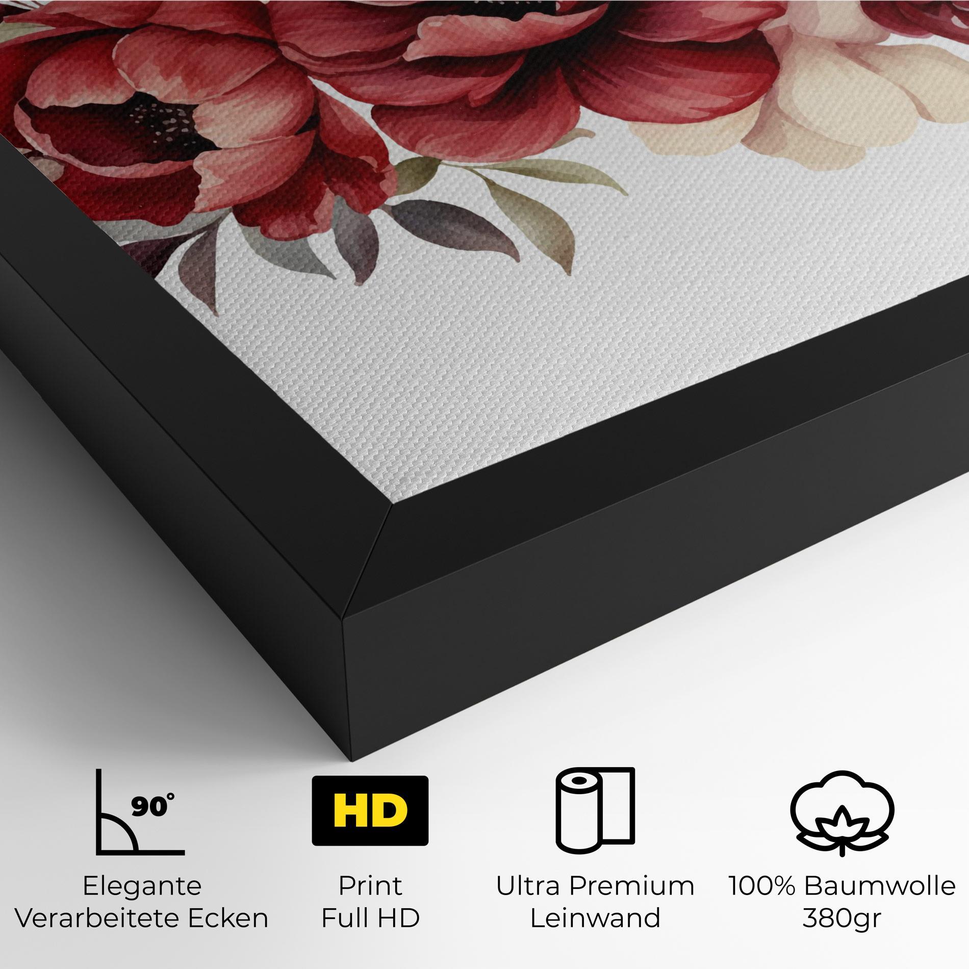 Leinwandbild Red Peony mockup 4