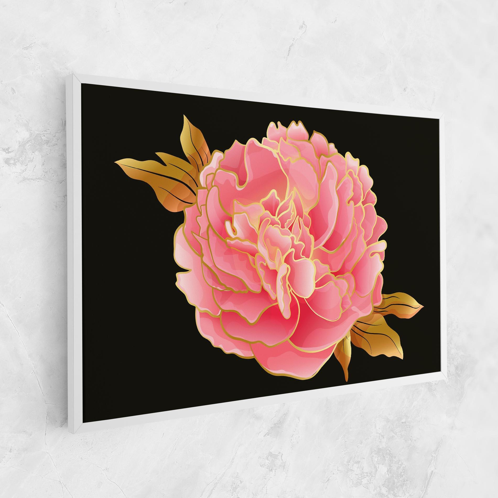 Leinwandbild Gold Pinkk Peony mockup 1