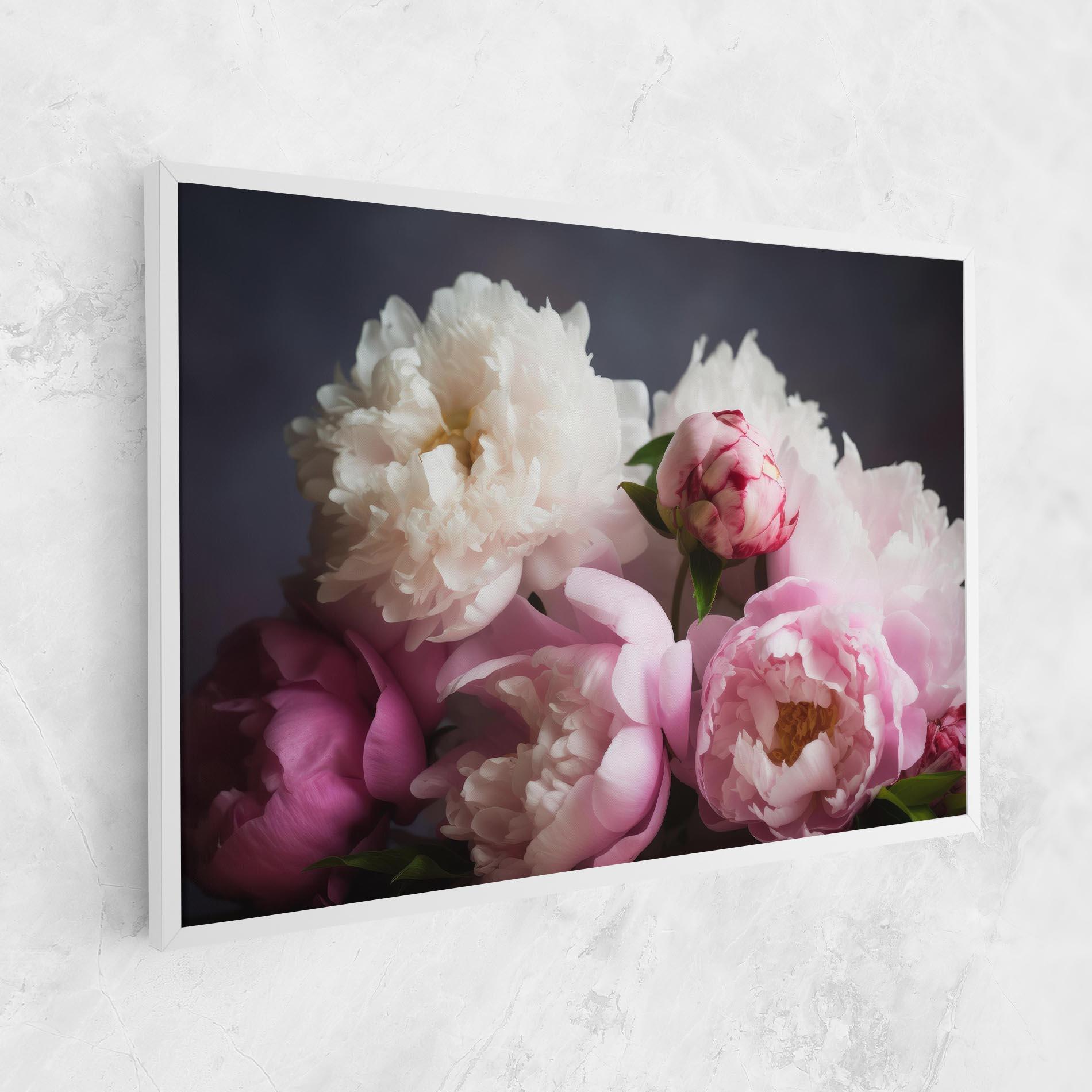 Leinwandbild Peonies With Grey mockup 1