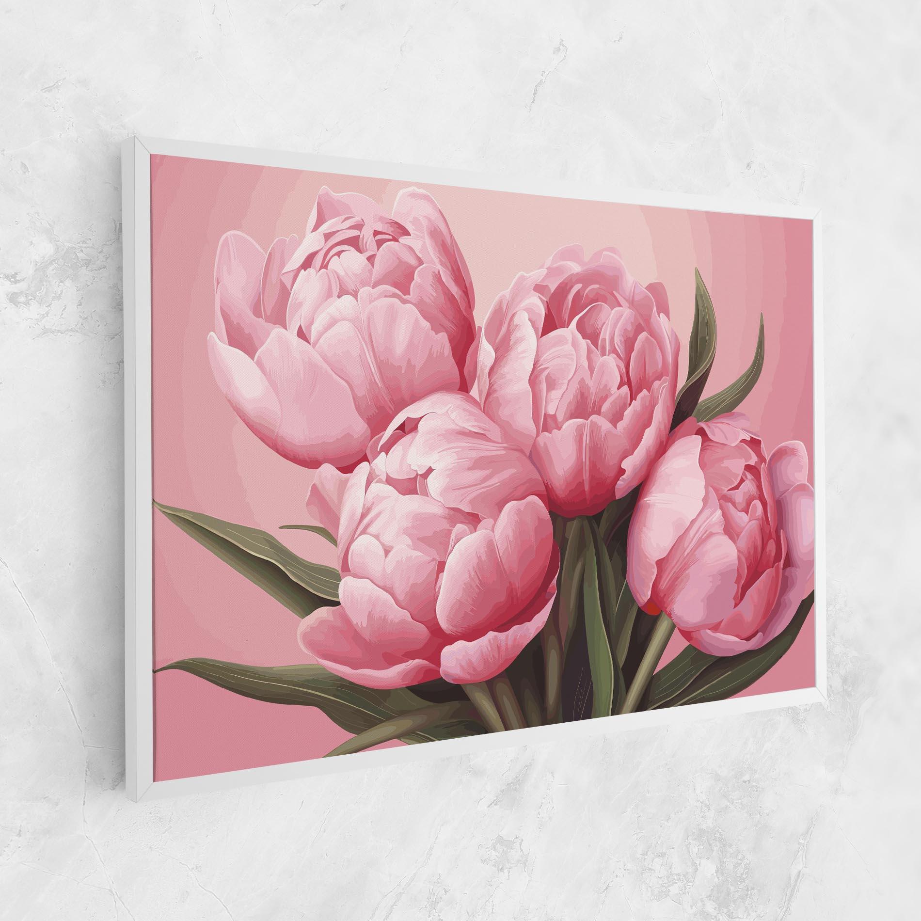 Leinwandbild Peony On Pink mockup 1