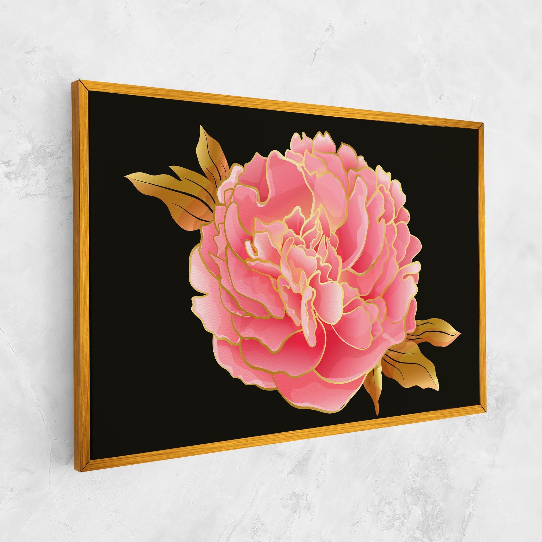 Leinwandbild Gold Pinkk Peony mockup 1