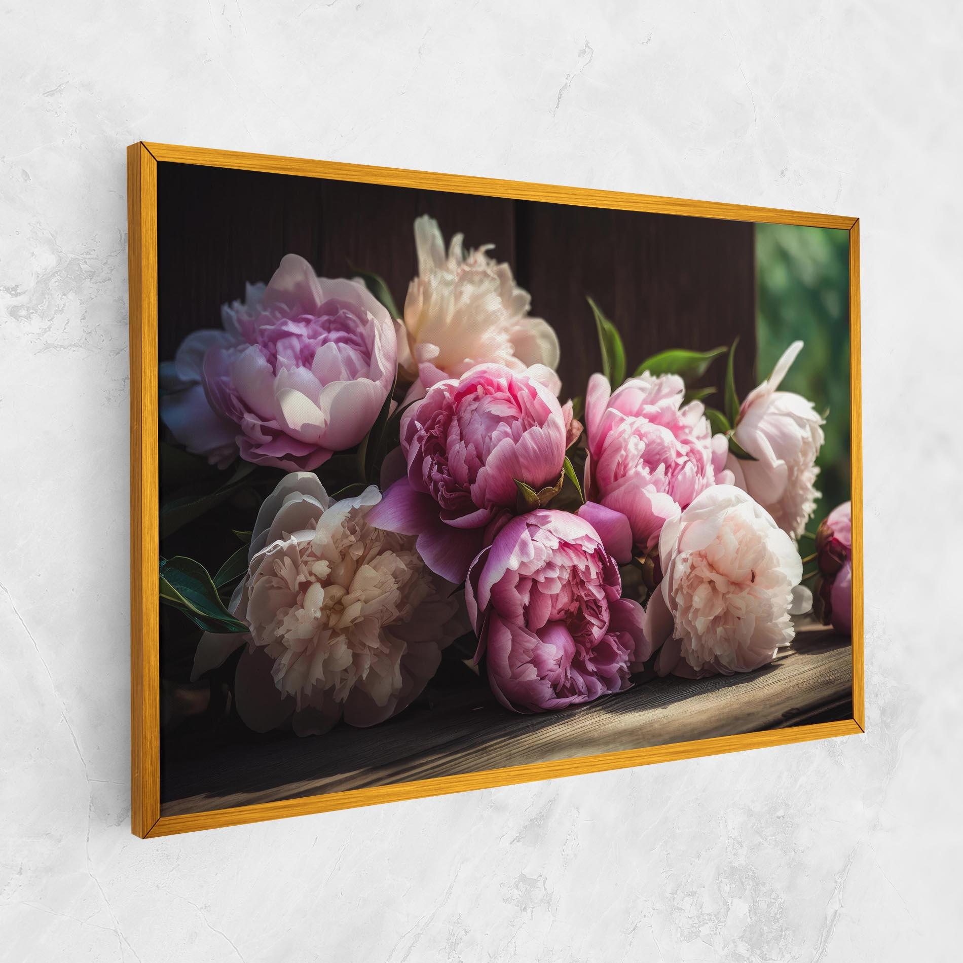 Leinwandbild Peonies On The Table mockup 1