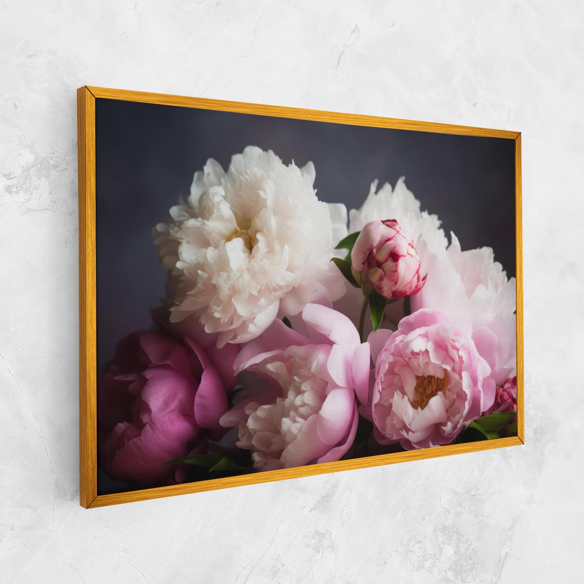 Leinwandbild Peonies With Grey mockup 1