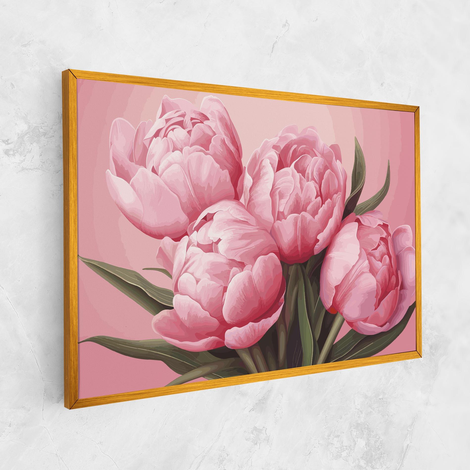 Leinwandbild Peony On Pink mockup 1