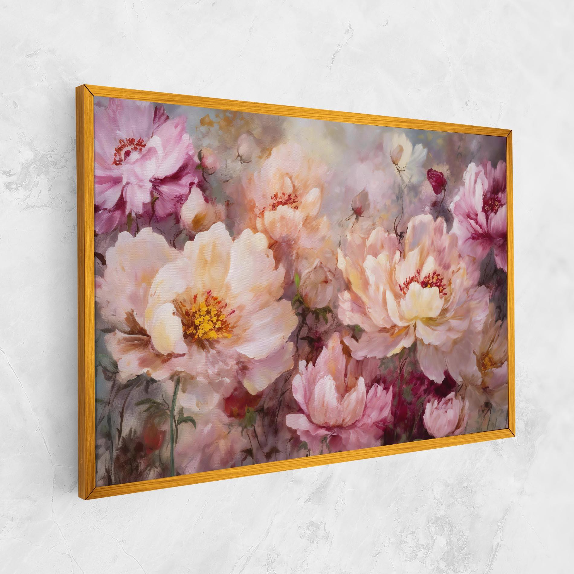 Leinwandbild Peony Painting Art mockup 1