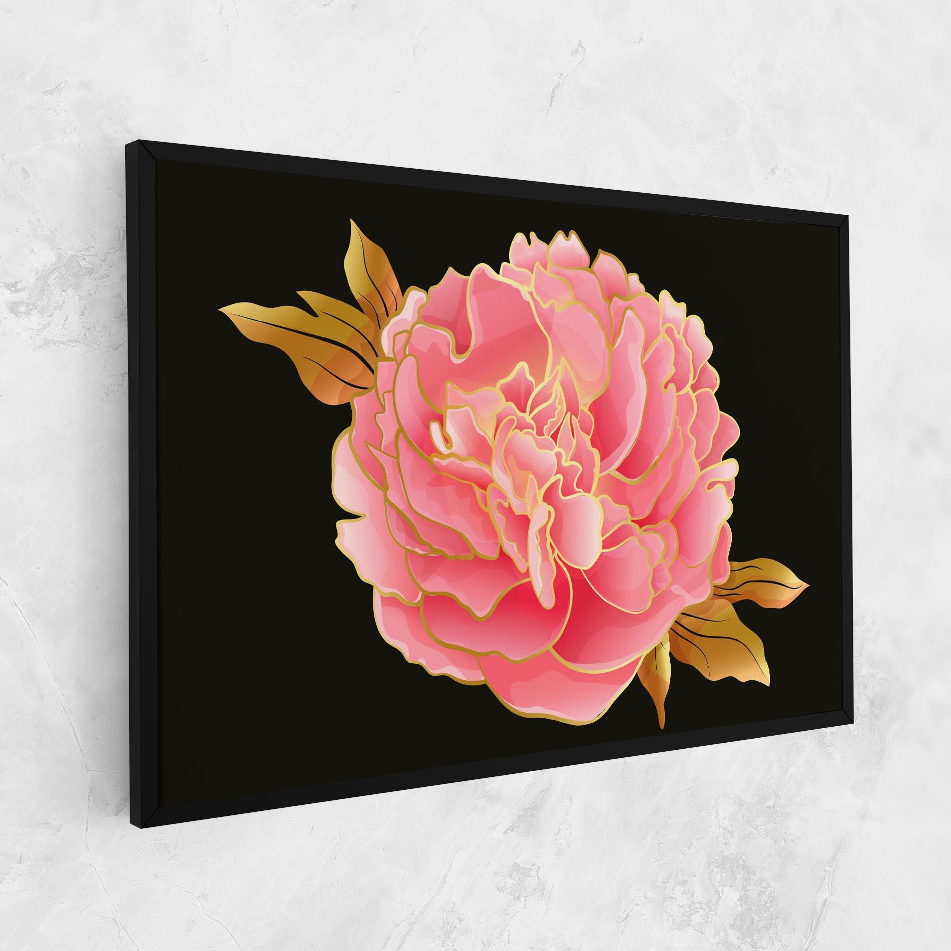 Leinwandbild Gold Pinkk Peony mockup 1