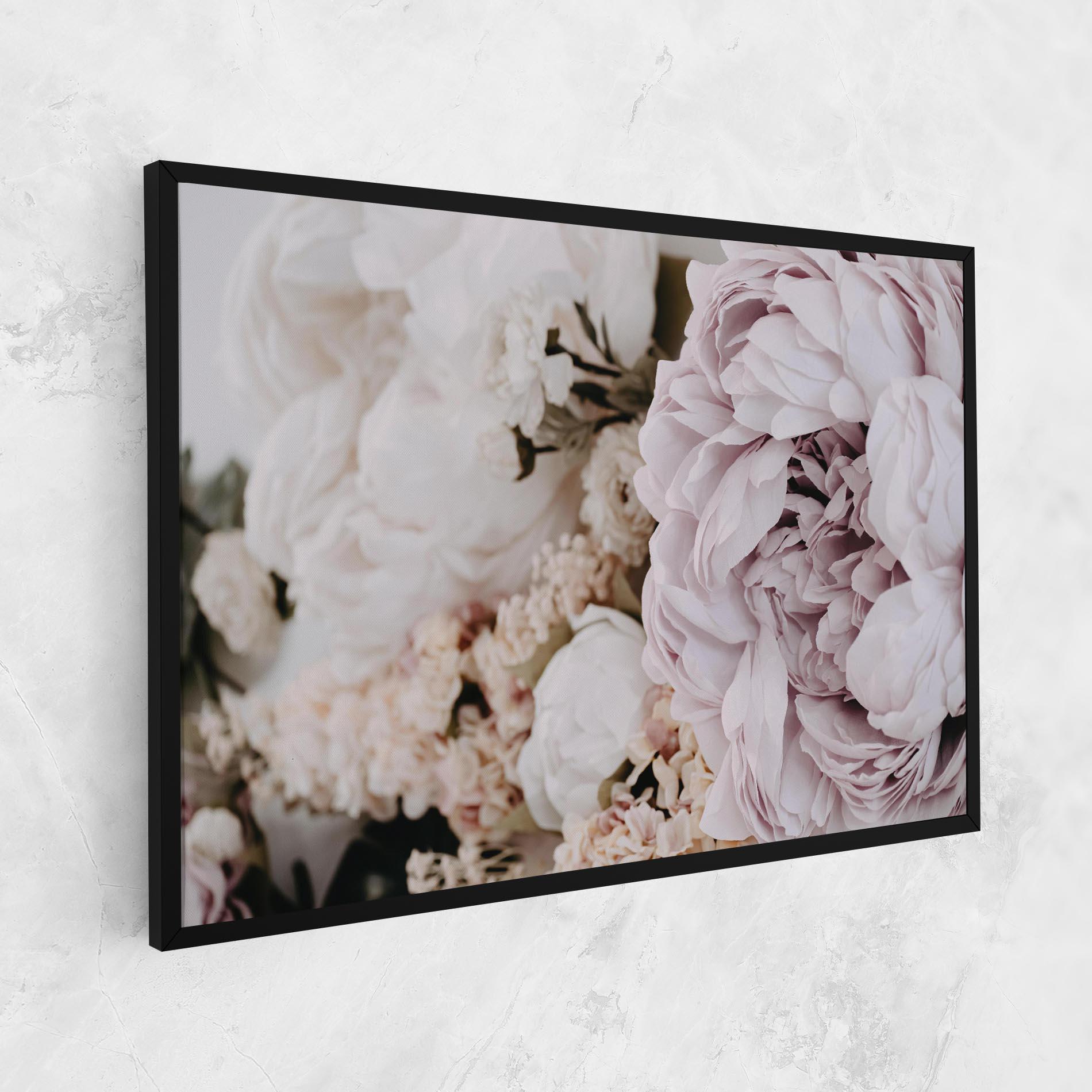 Leinwandbild Grey Peony Bouquet mockup 1