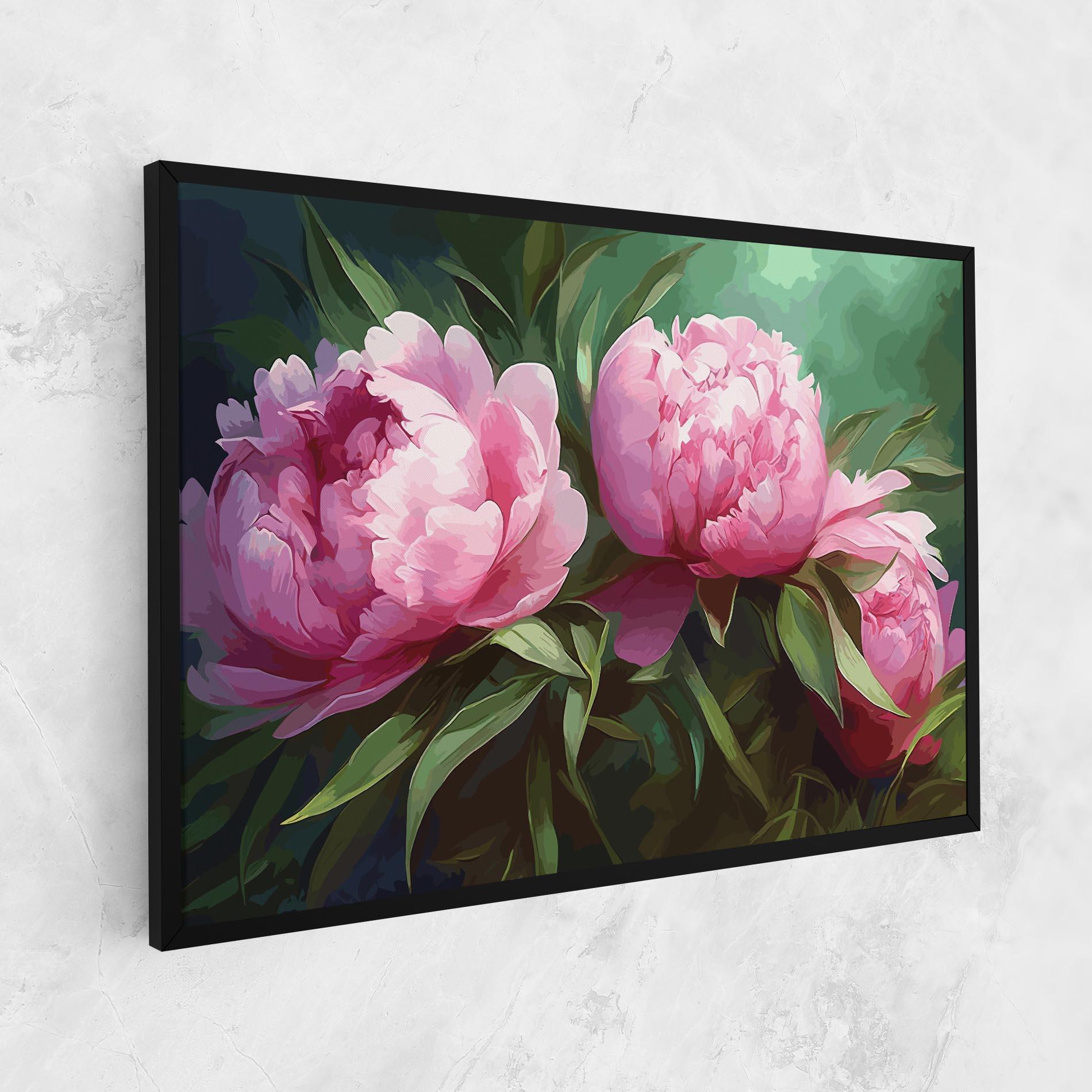 Leinwandbild Peonies Art mockup 1