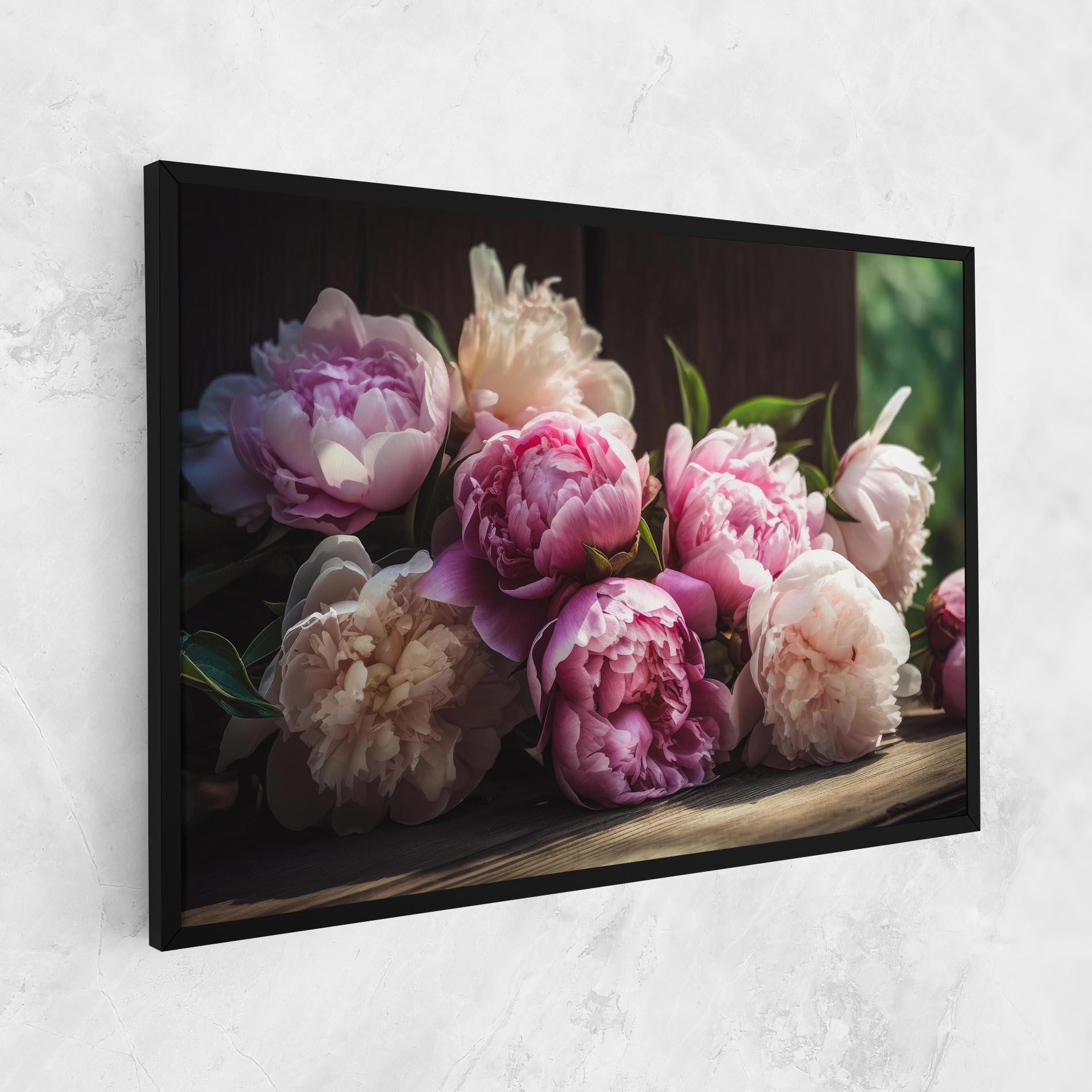Leinwandbild Peonies On The Table mockup 1
