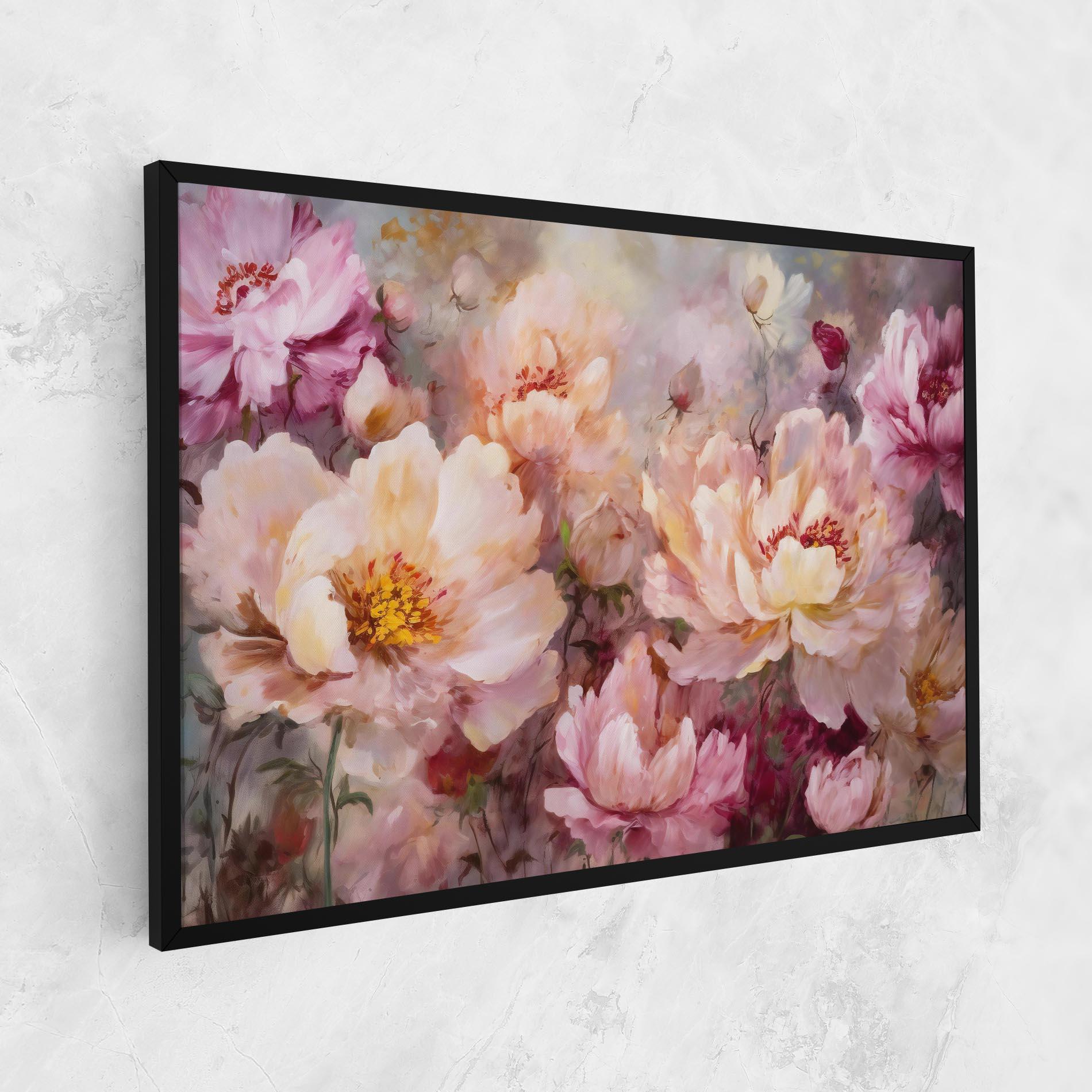 Leinwandbild Peony Painting Art mockup 1