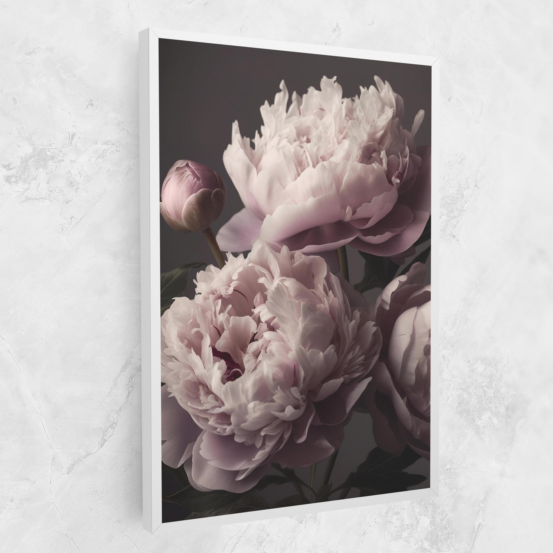 Leinwandbild Grey Pastel Pink Peony mockup 1