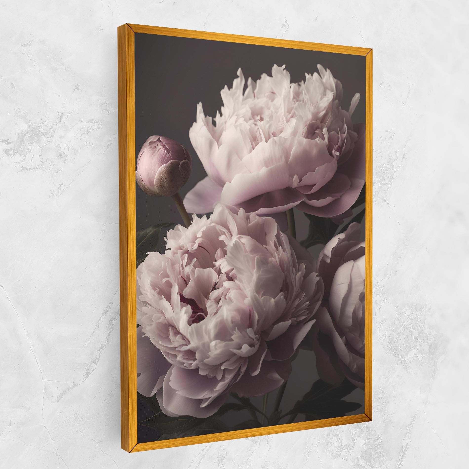 Leinwandbild Grey Pastel Pink Peony mockup 1