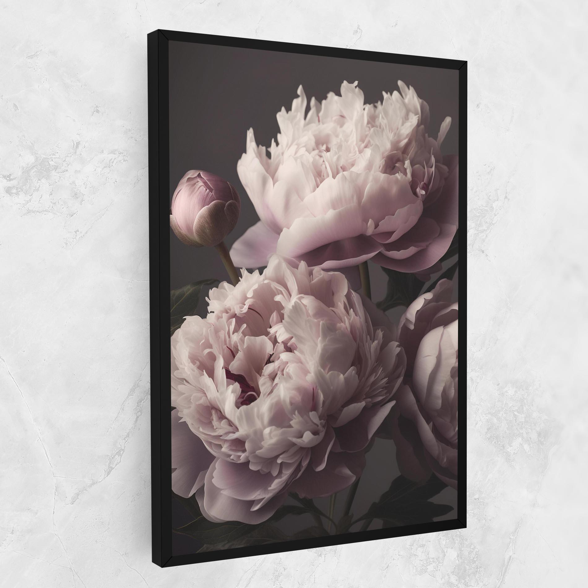 Leinwandbild Grey Pastel Pink Peony mockup 1