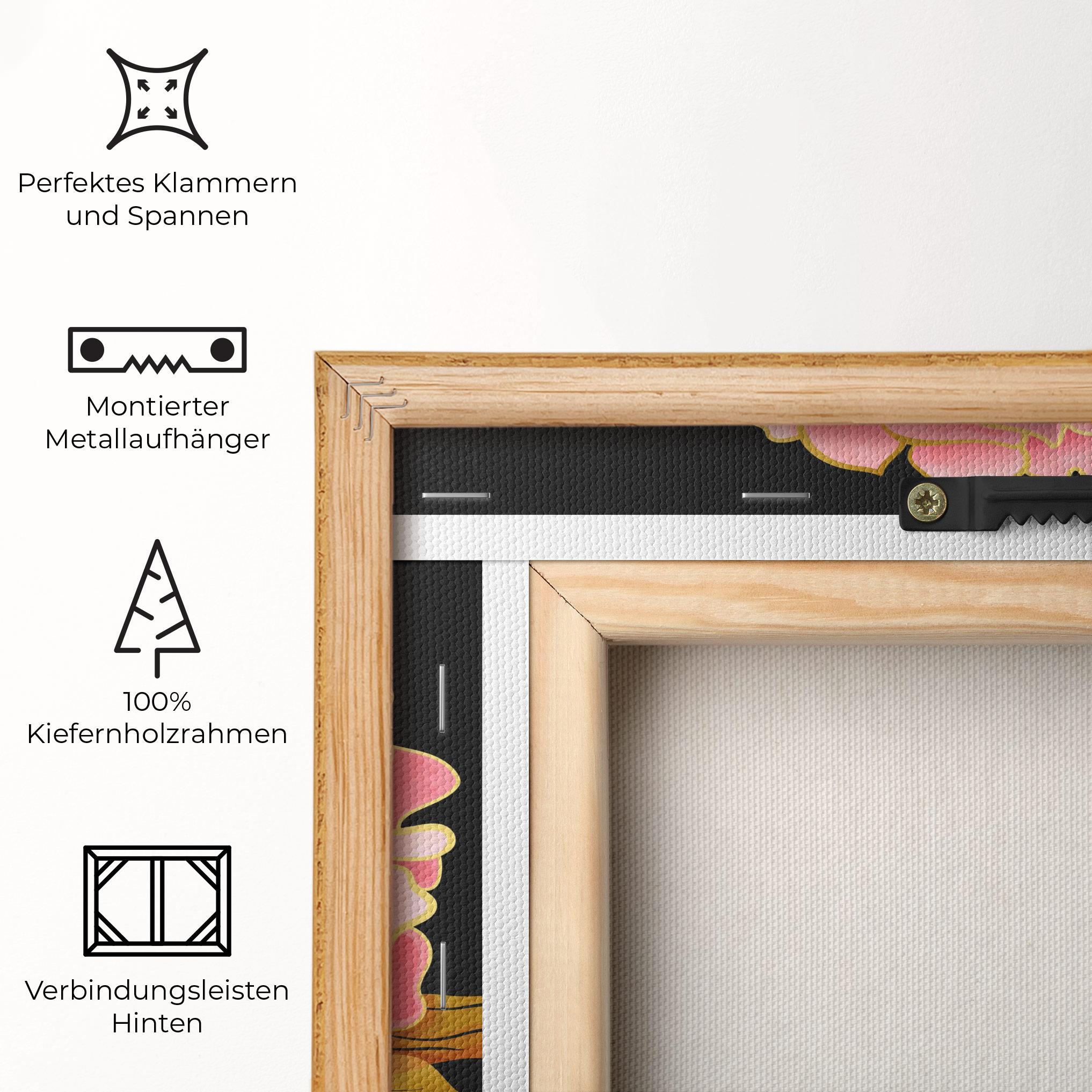 Leinwandbild Gold Pinkk Peony mockup 5