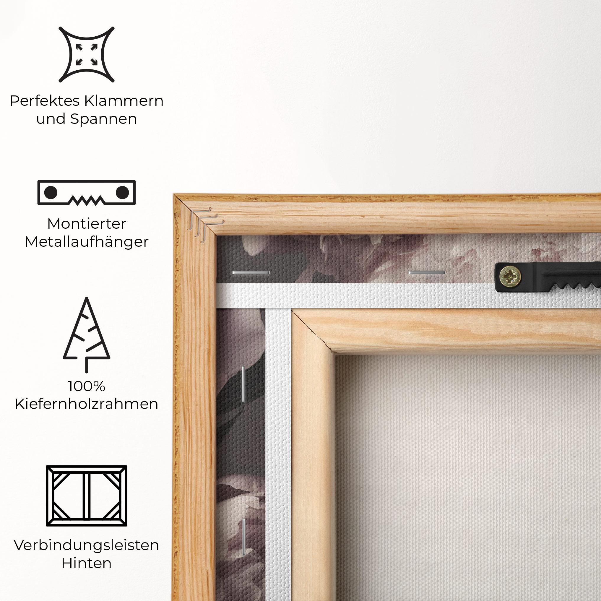 Leinwandbild Grey Pastel Pink Peony mockup 5