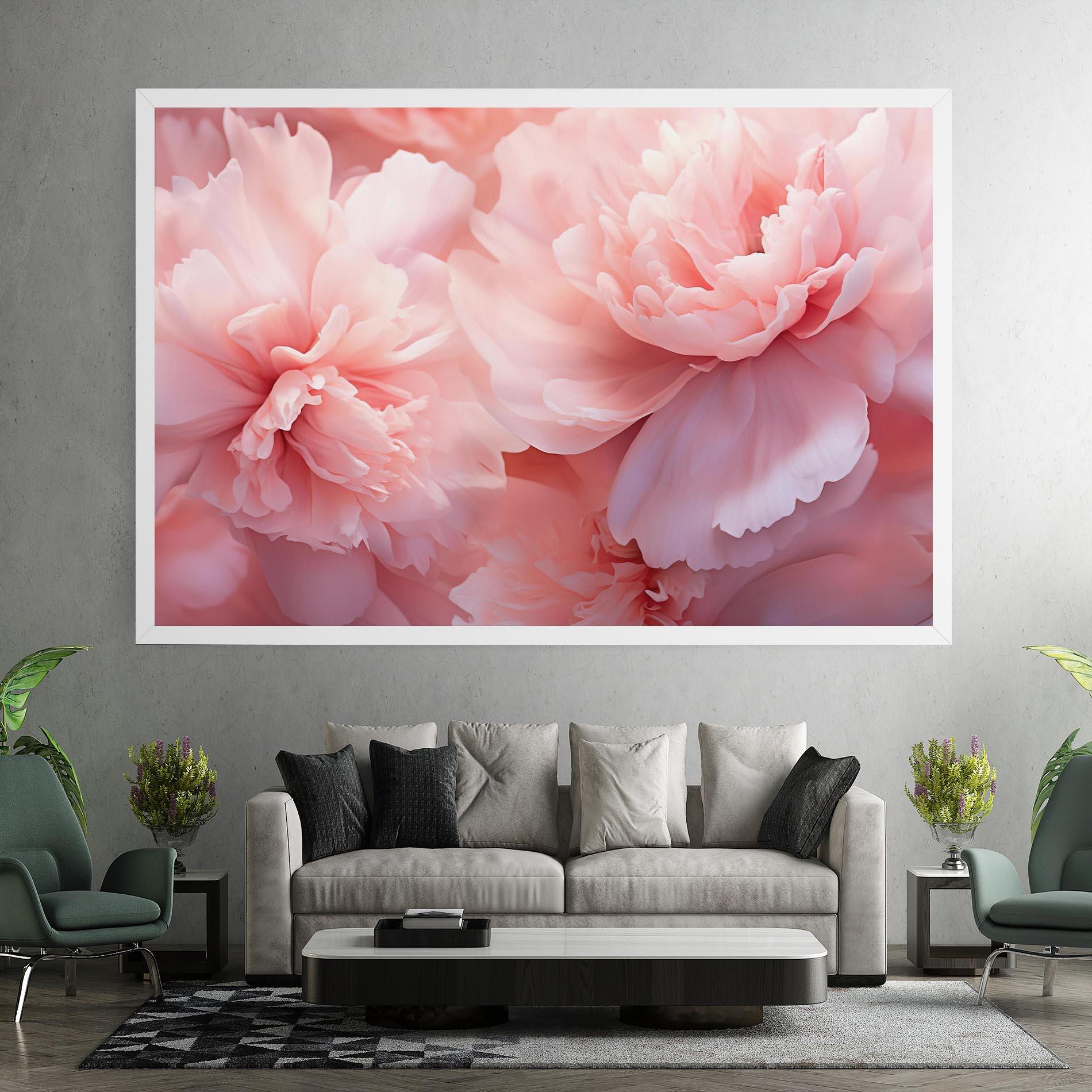 Leinwandbild Close Up Dreamy Peony mockup 7