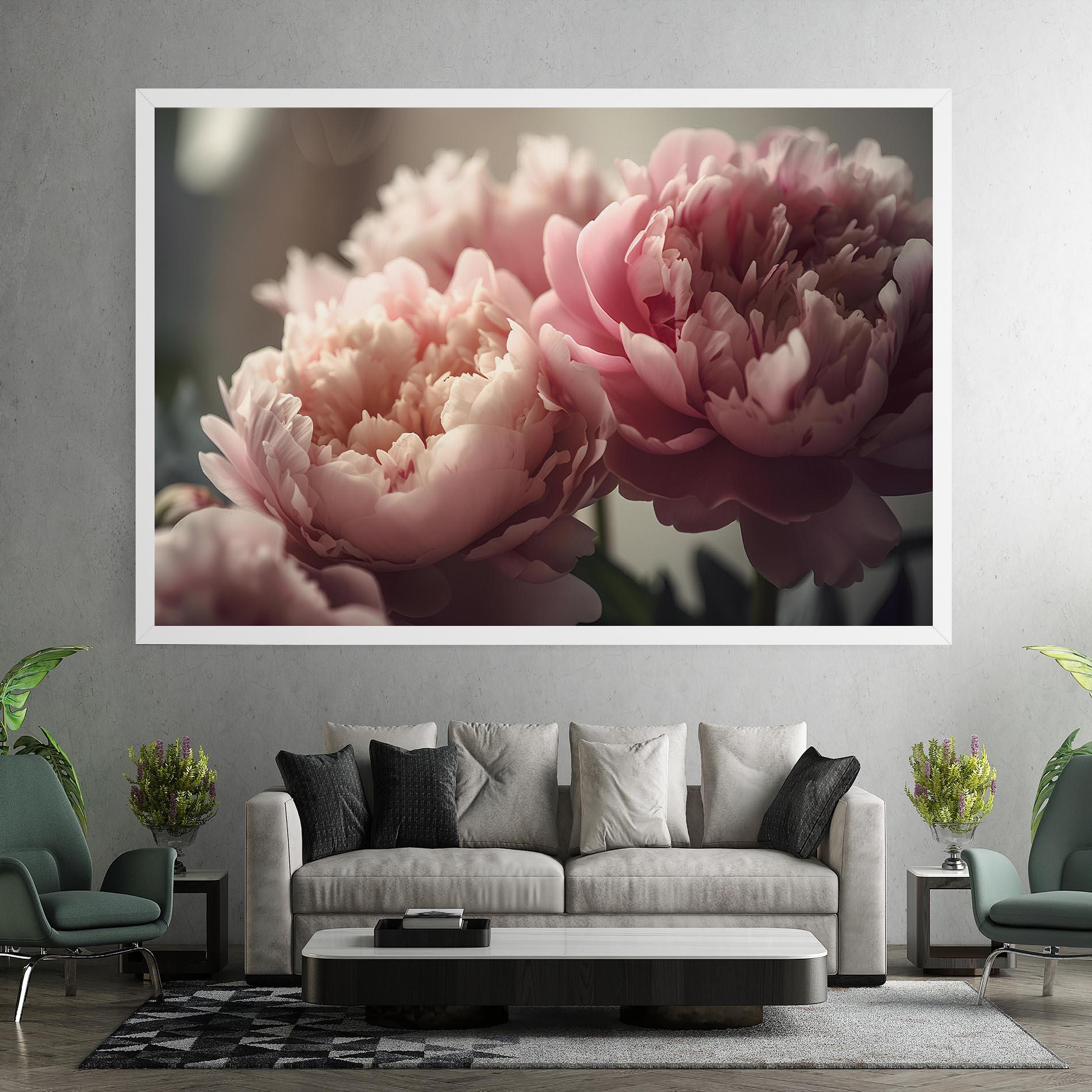 Leinwandbild Cream Dreamy Peony mockup 7