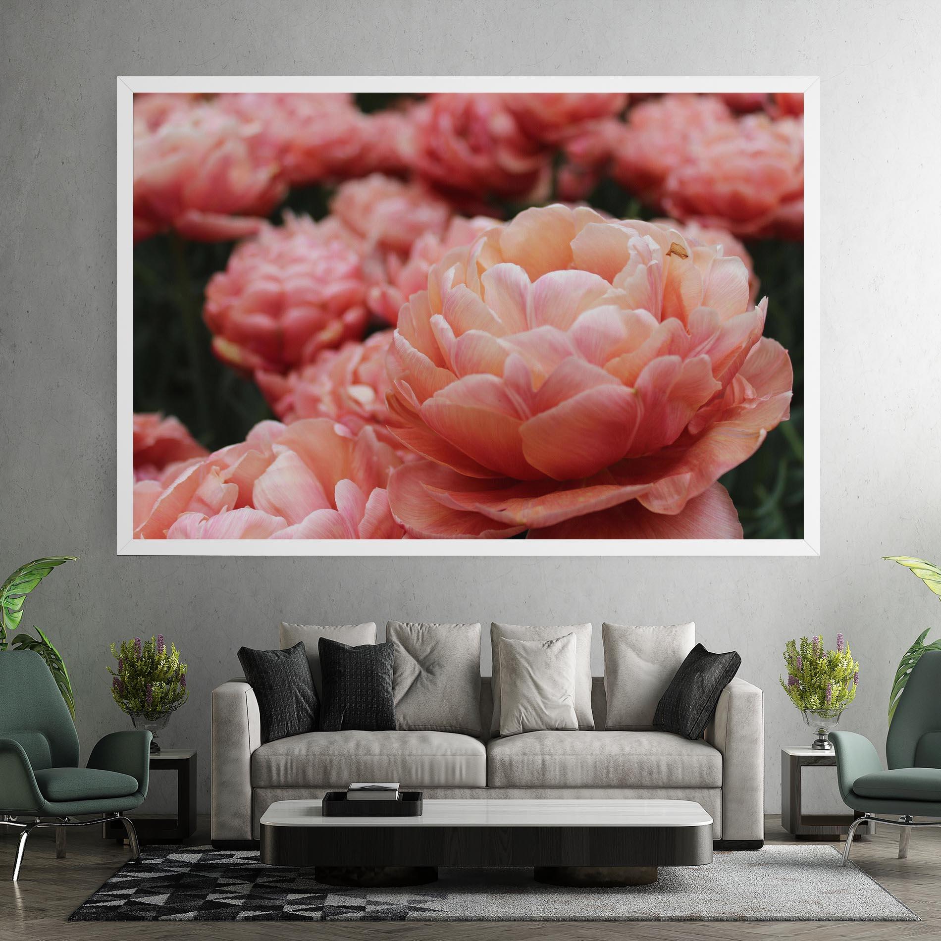 Leinwandbild Light Orange Peony mockup 7