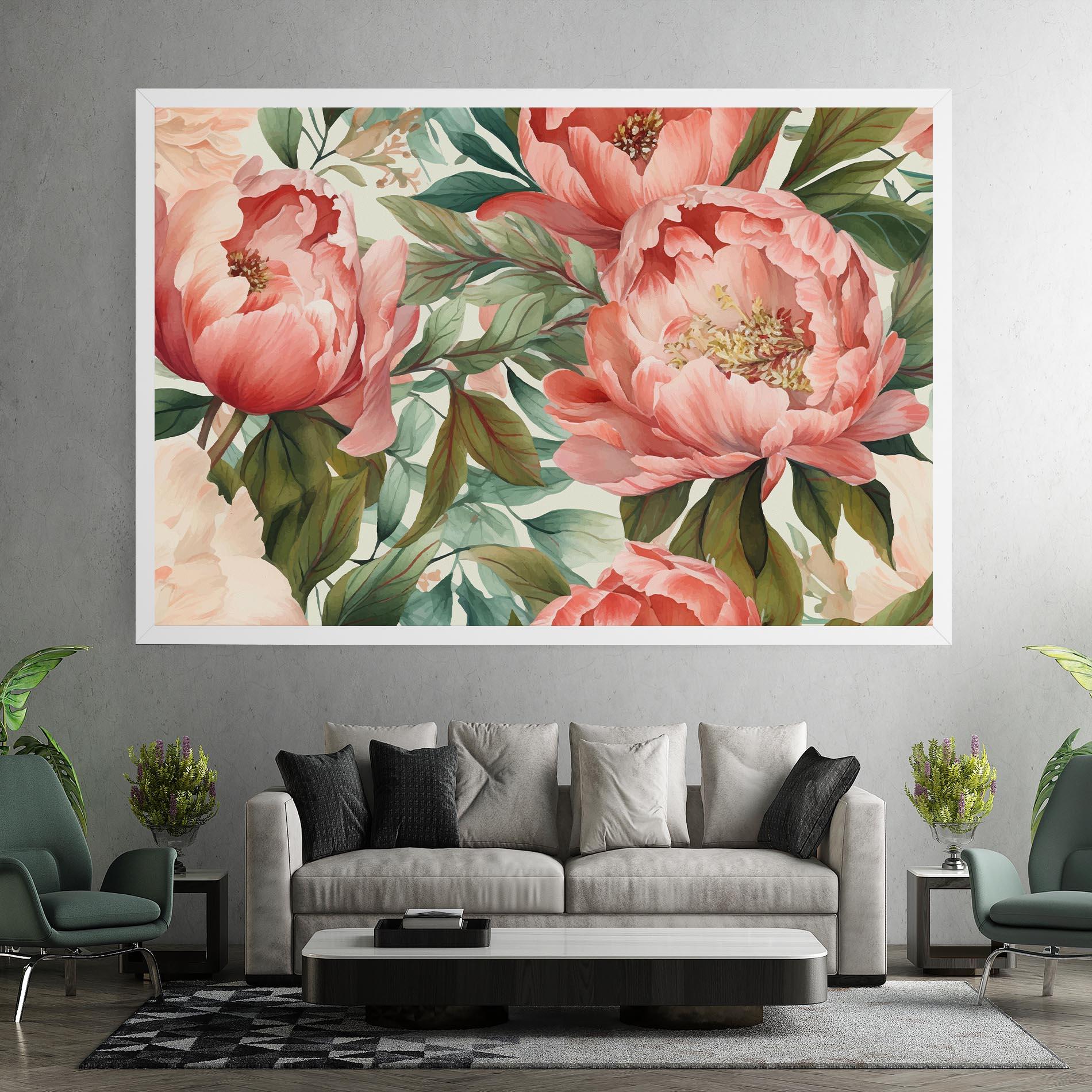 Leinwandbild Light Red Peony mockup 7