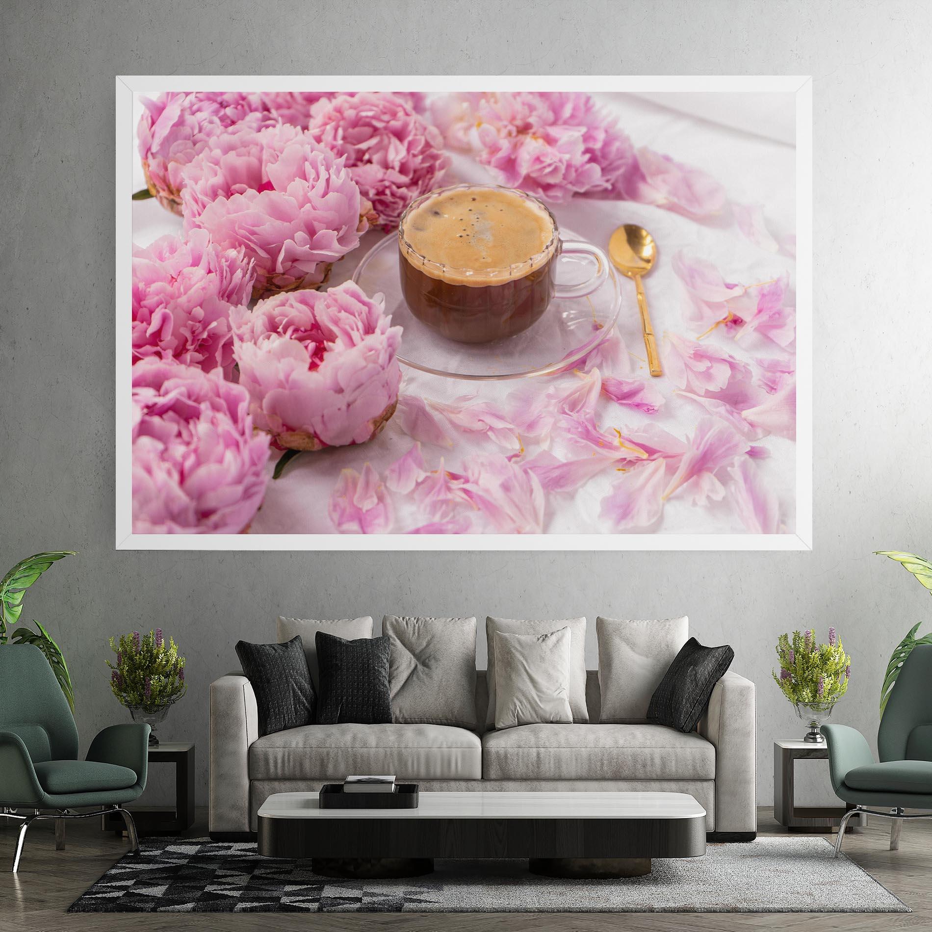 Leinwandbild Peony And Coffee mockup 7