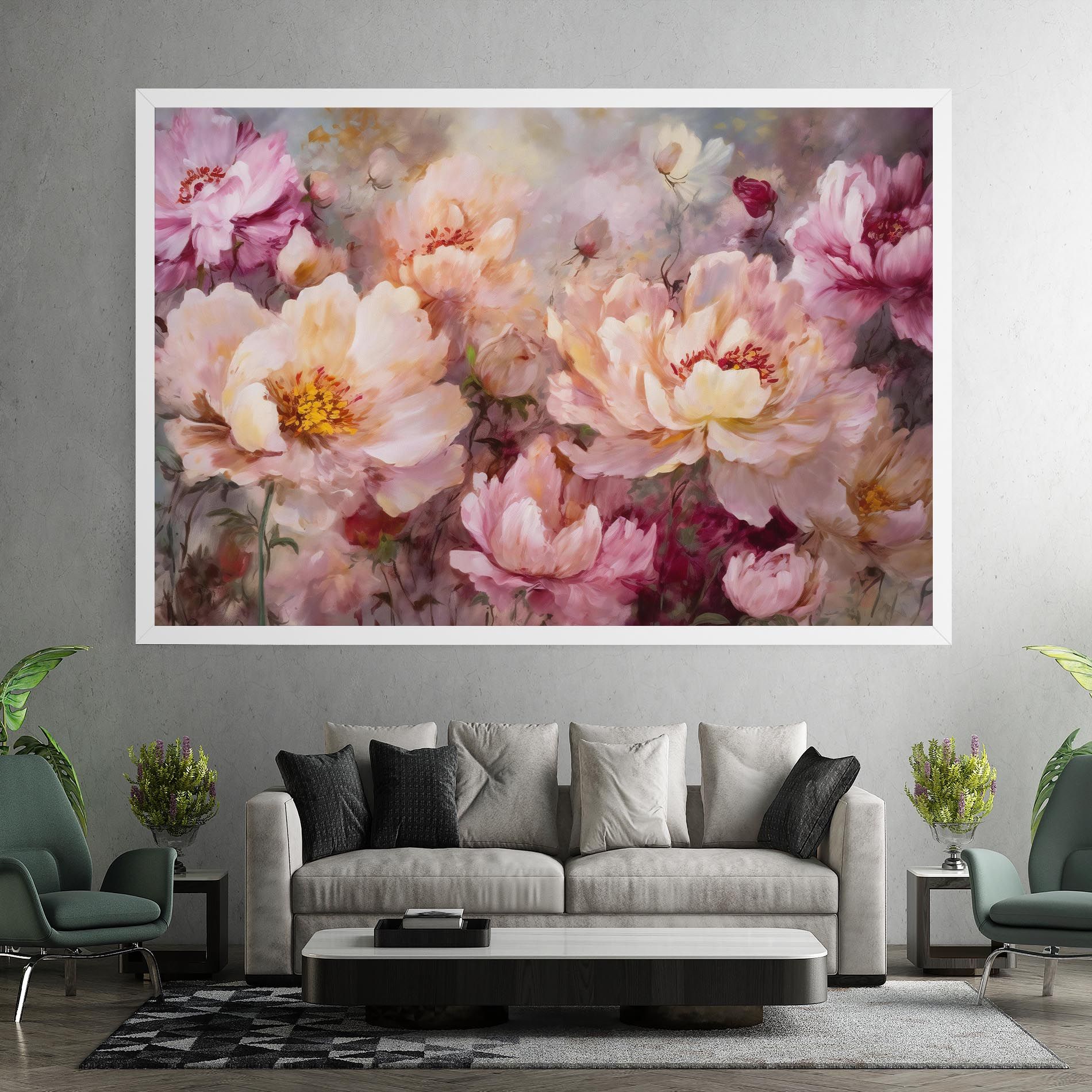 Peony Painting Art mockup 7