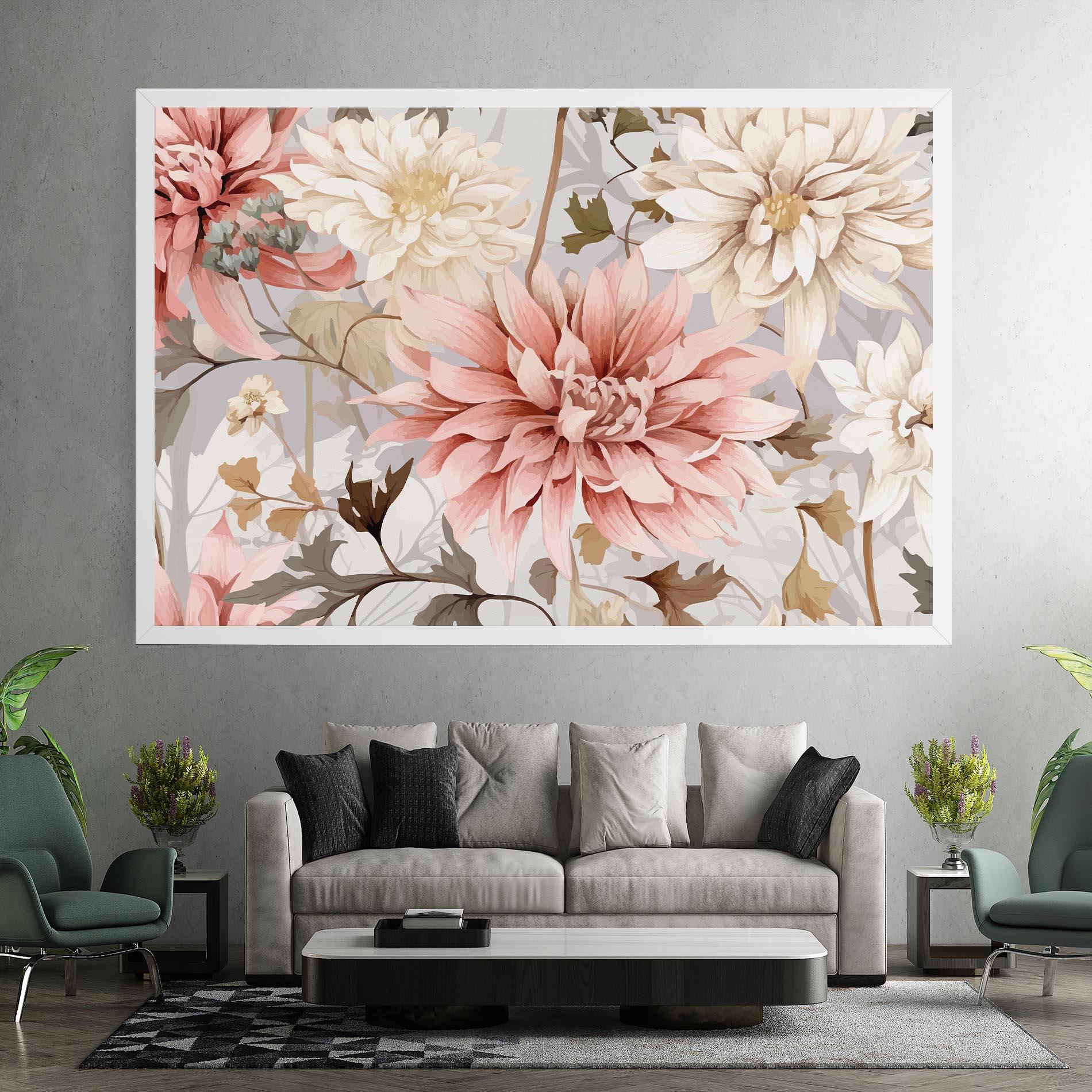 Leinwandbild Pink Cream Open Peony mockup 7
