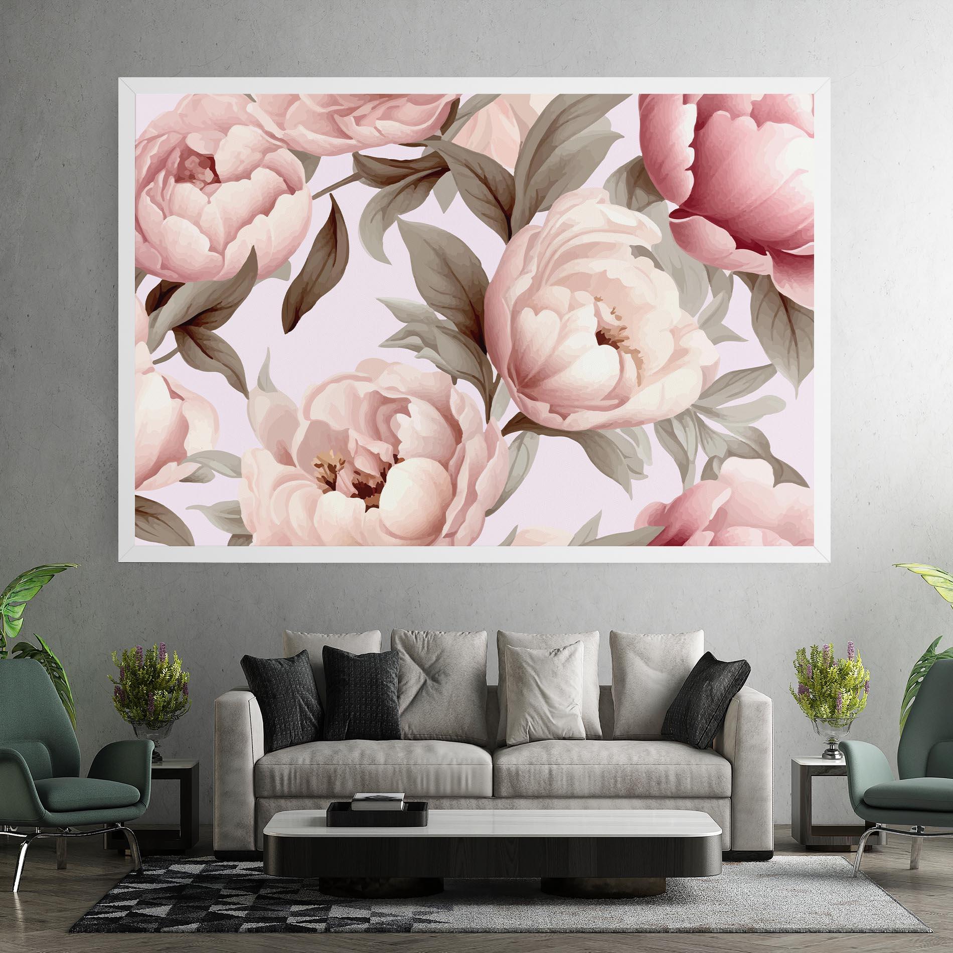 Leinwandbild Pink Peony Buds mockup 7