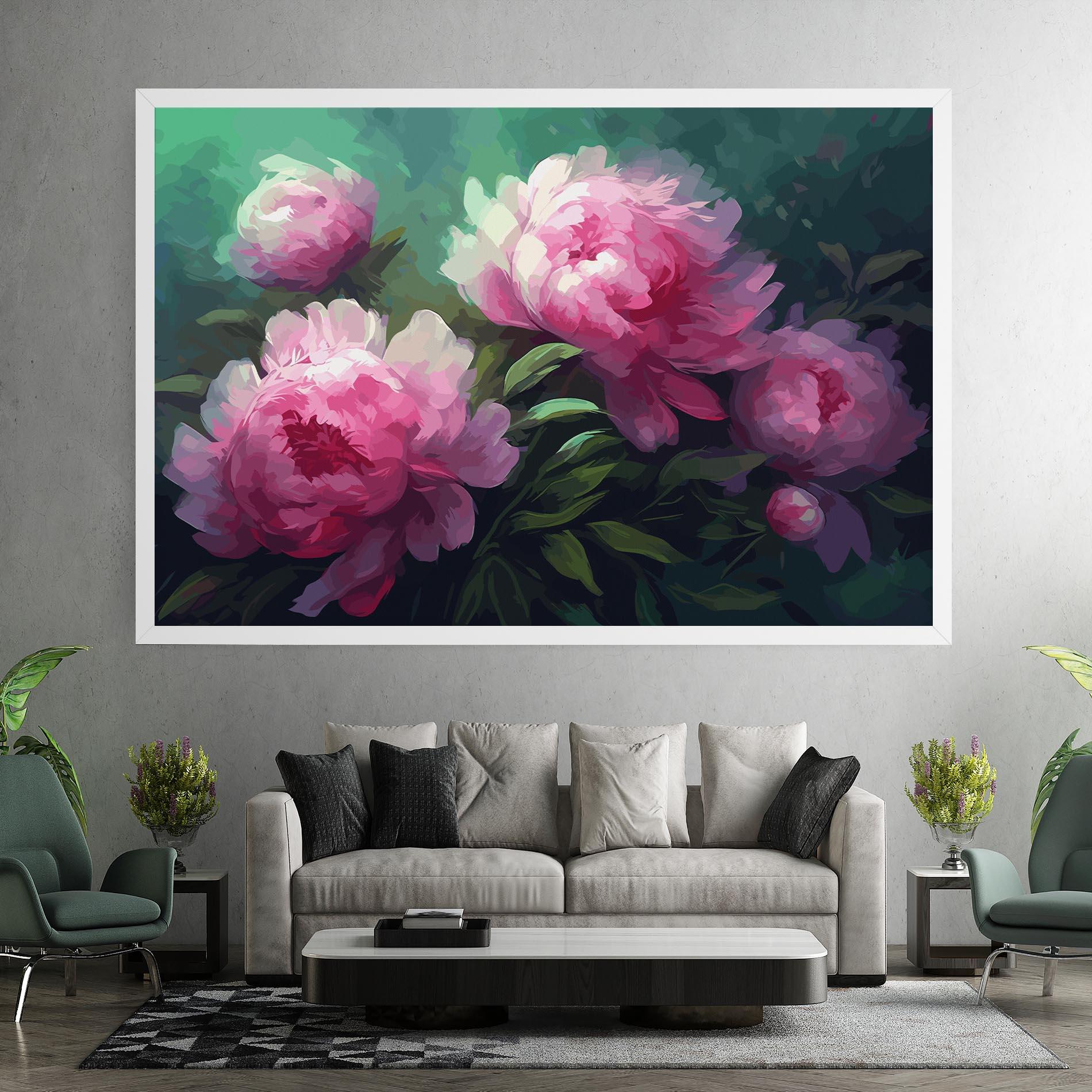 Leinwandbild Pretty Peony Paint mockup 7