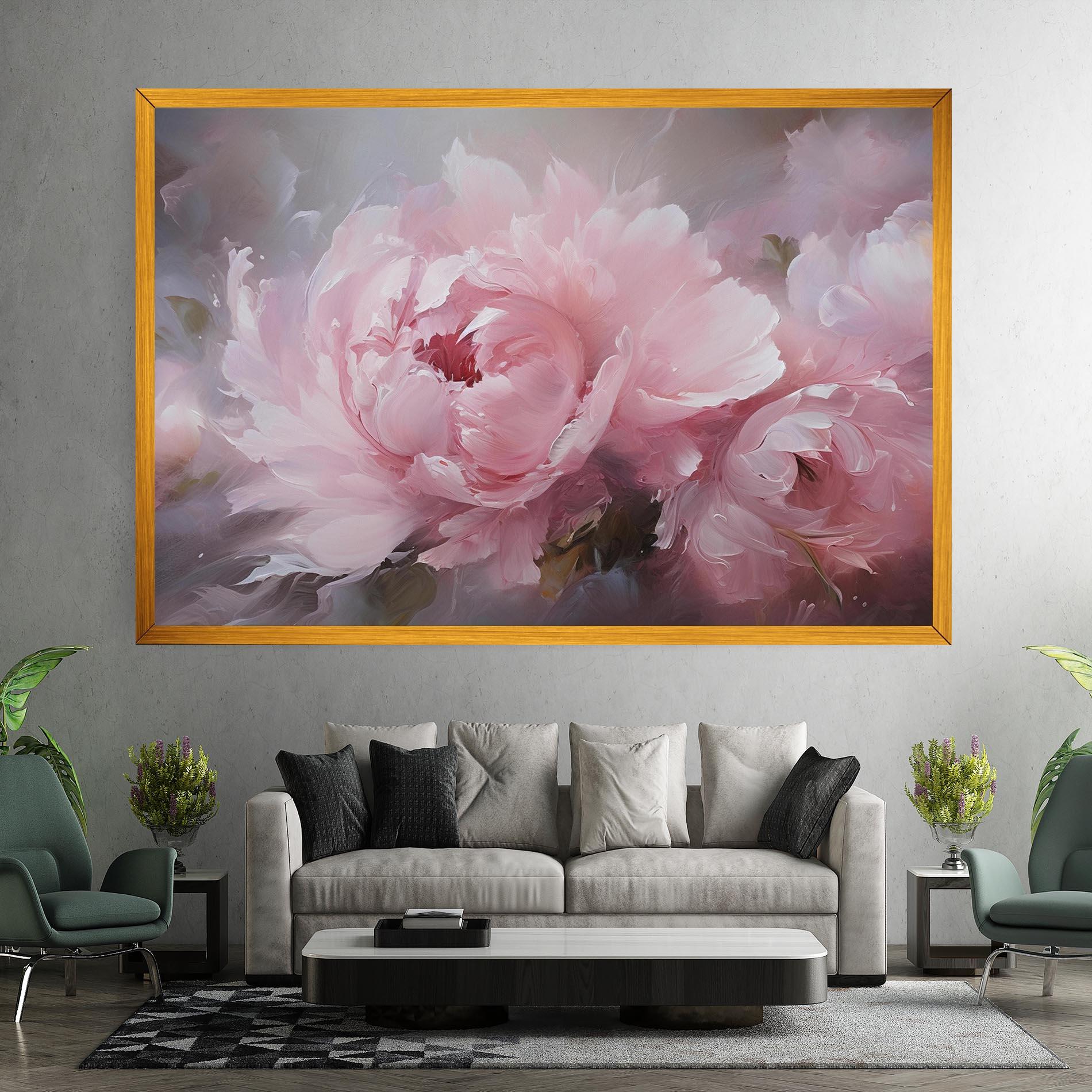 Leinwandbild Dreamy Painting Peony mockup 7