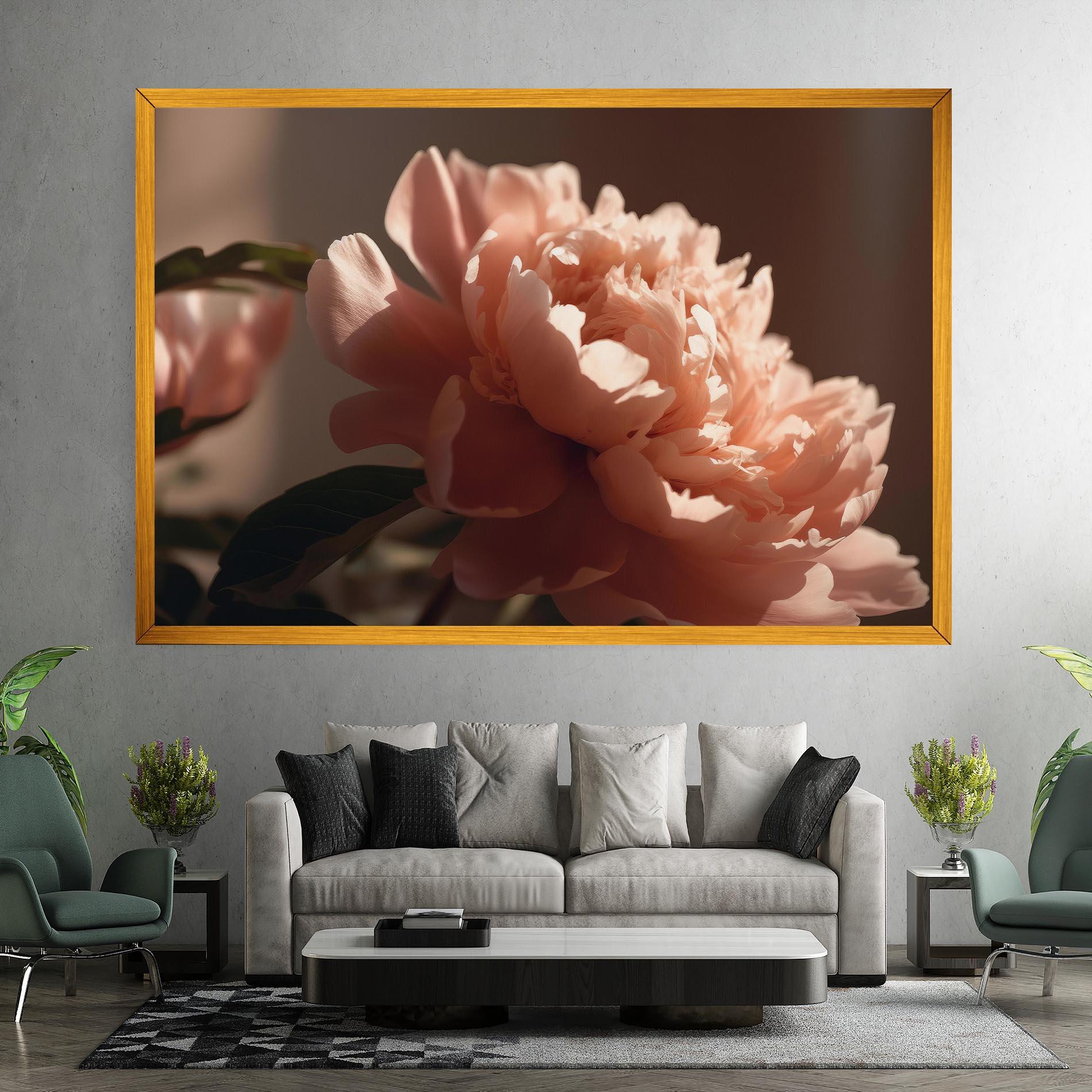 Leinwandbild Light Orange Peony View mockup 7