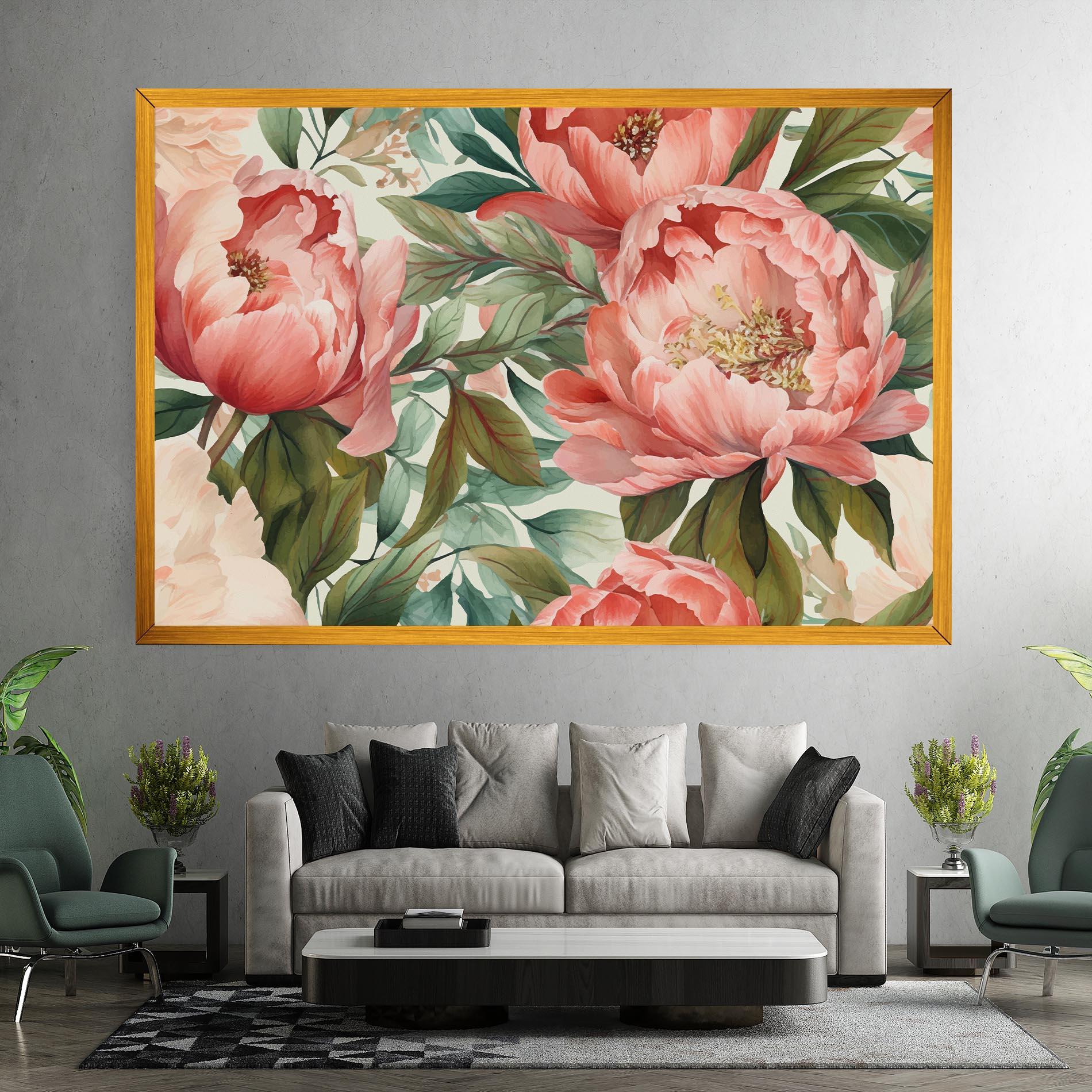 Leinwandbild Light Red Peony mockup 7