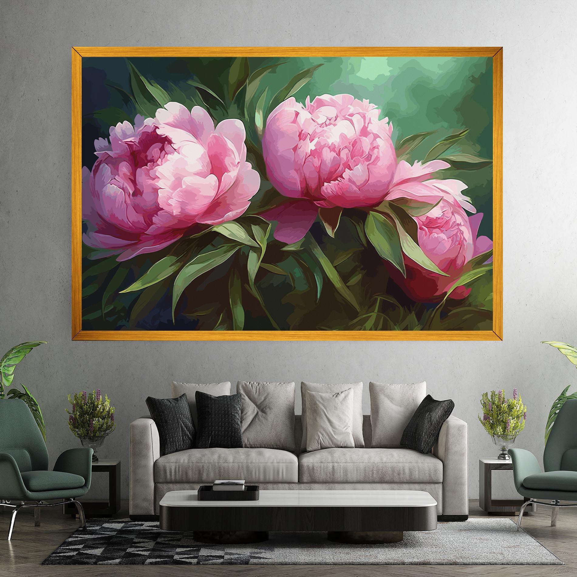 Leinwandbild Peonies Art mockup 7