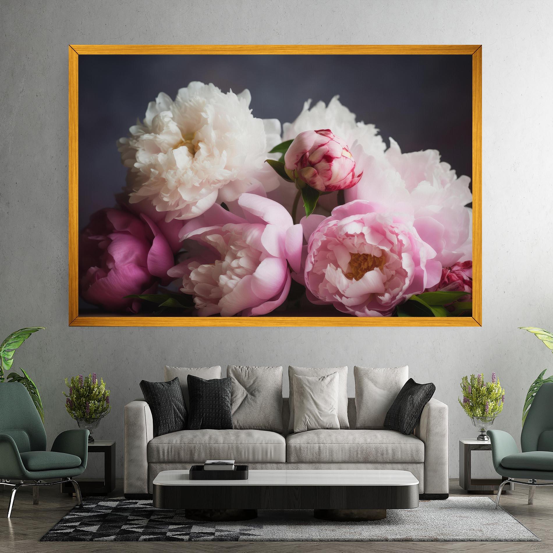 Leinwandbild Peonies With Grey mockup 7
