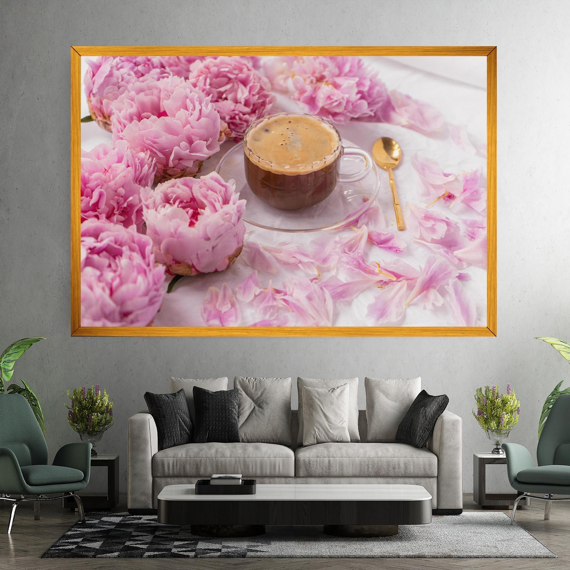 Leinwandbild Peony And Coffee mockup 7