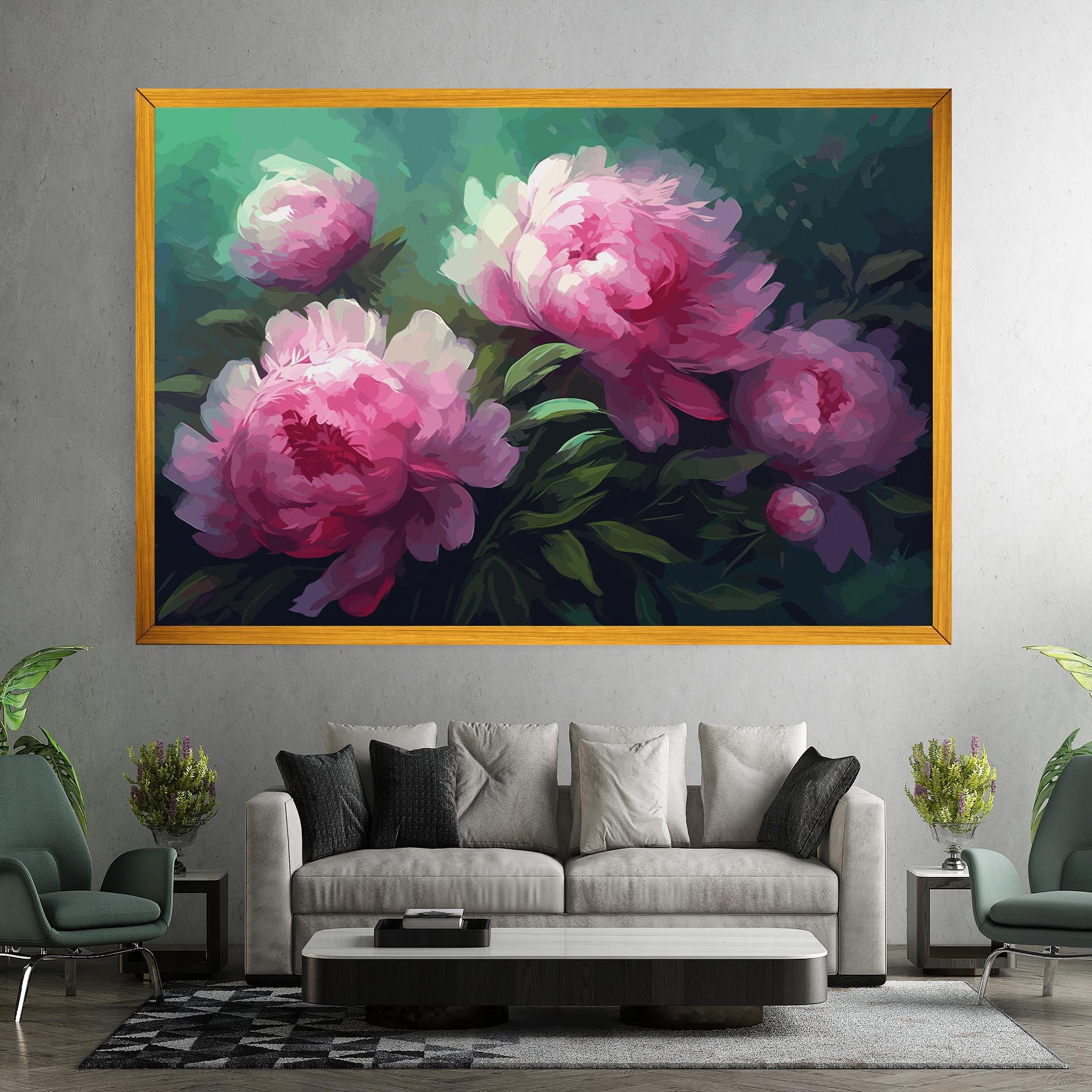 Leinwandbild Pretty Peony Paint mockup 7