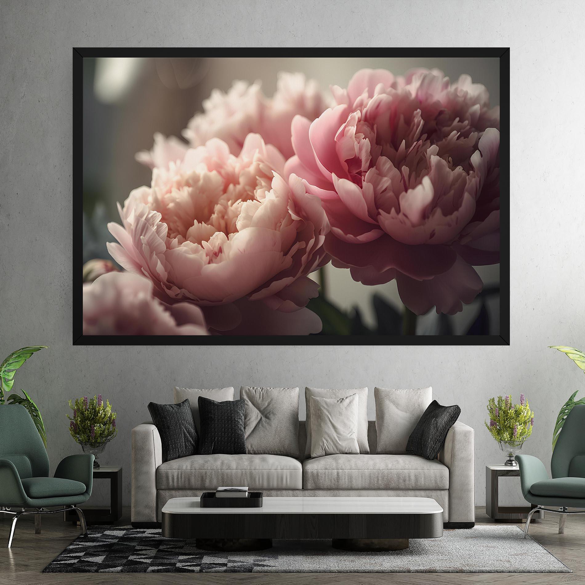 Leinwandbild Cream Dreamy Peony mockup 7