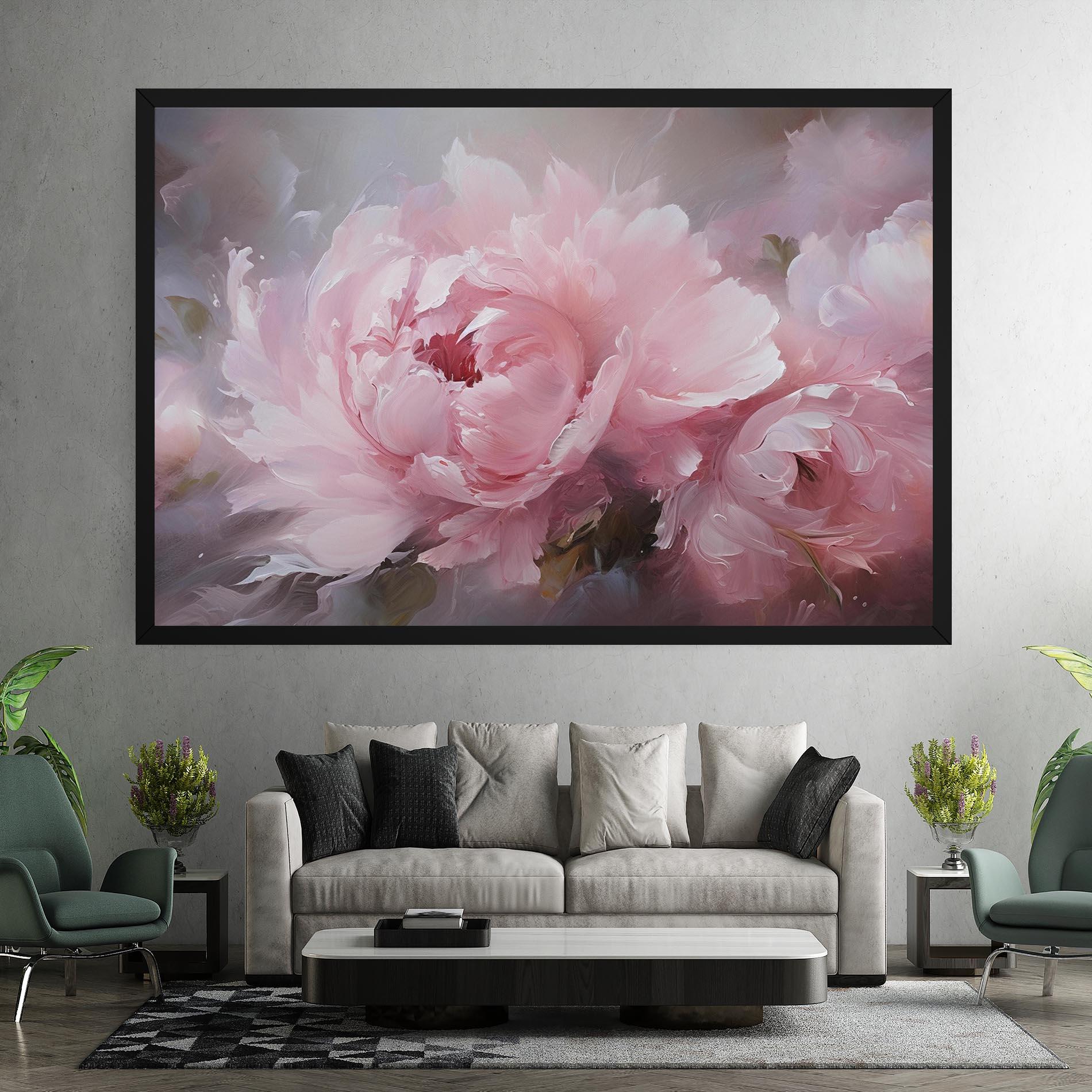 Leinwandbild Dreamy Painting Peony mockup 7