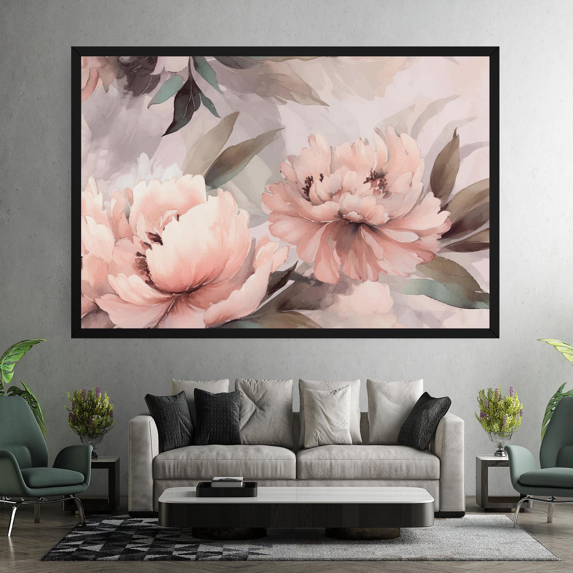 Leinwandbild Dreamy Peony Art mockup 7