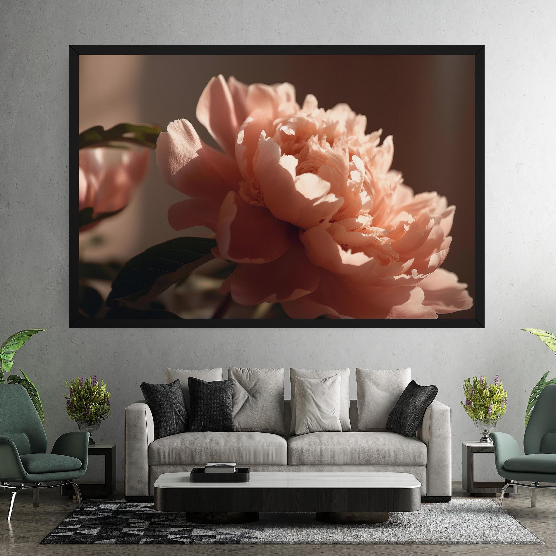 Leinwandbild Light Orange Peony View mockup 7