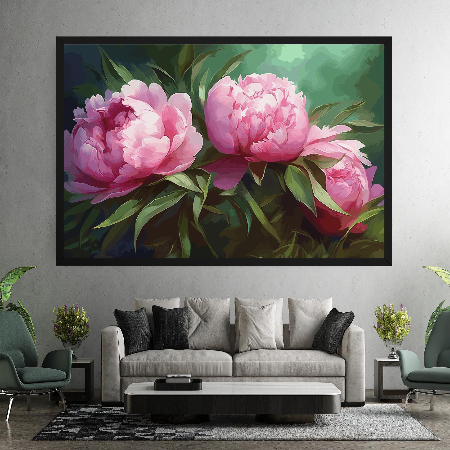 Leinwandbild Peonies Art mockup 7