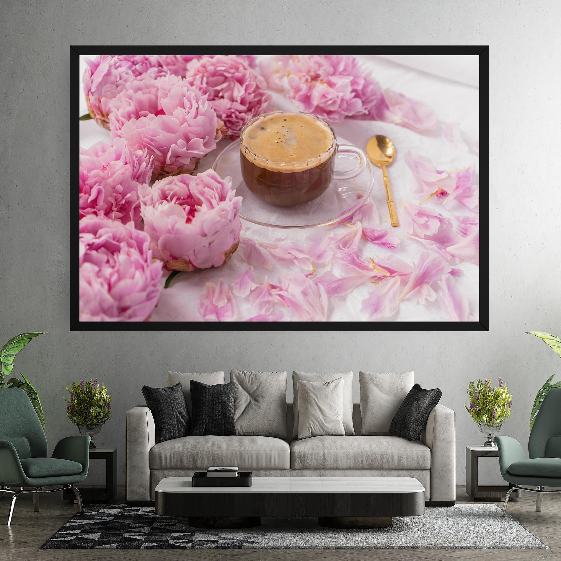 Leinwandbild Peony And Coffee mockup 7