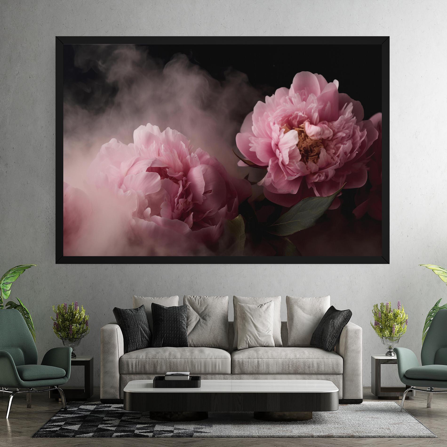 Leinwandbild Peony In Smoke mockup 7