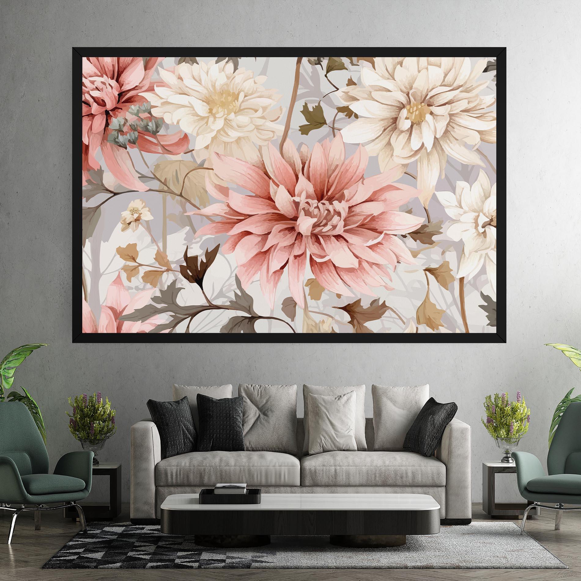 Leinwandbild Pink Cream Open Peony mockup 7