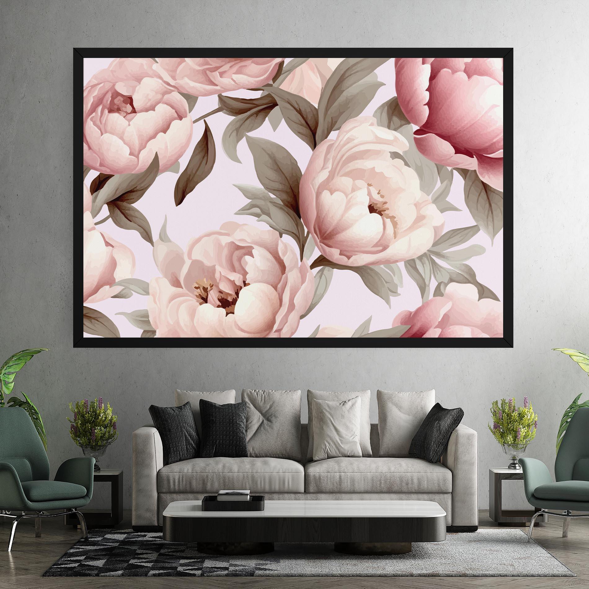 Leinwandbild Pink Peony Buds mockup 7